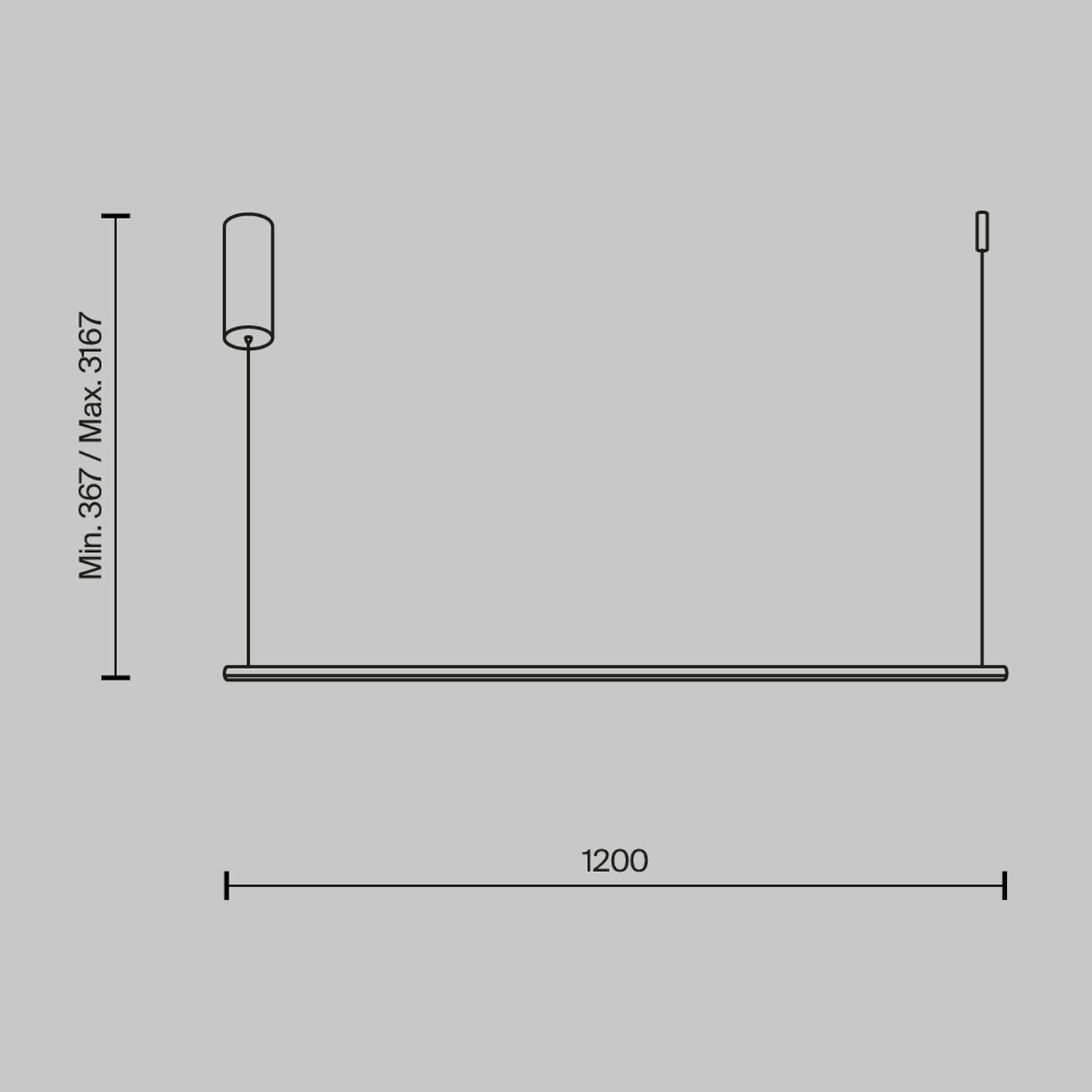 LED Pendelleuchte Aluminium H: max. 316,7 cm Schwarz