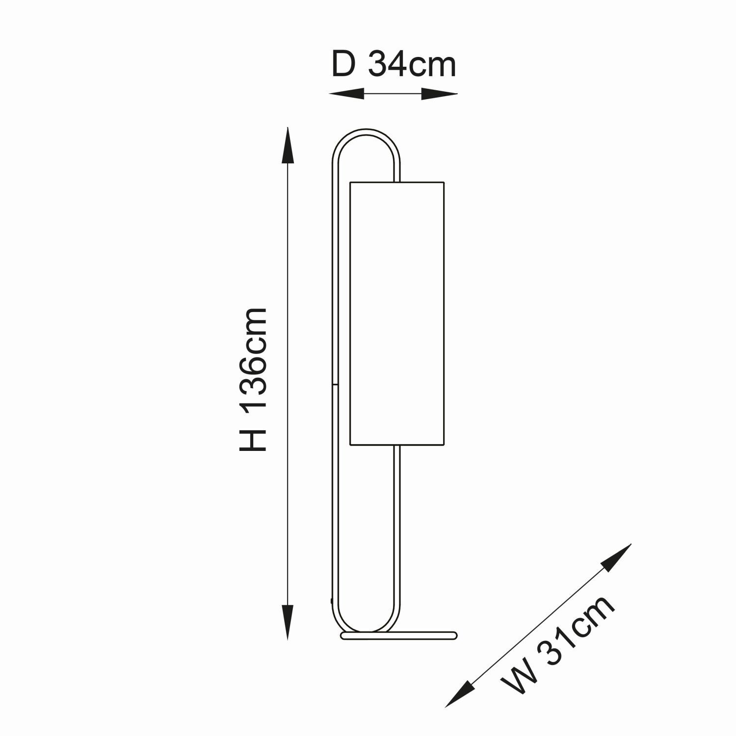 Stehleuchte Schwarz 136 cm niedrig Modern Stoff Metall E27
