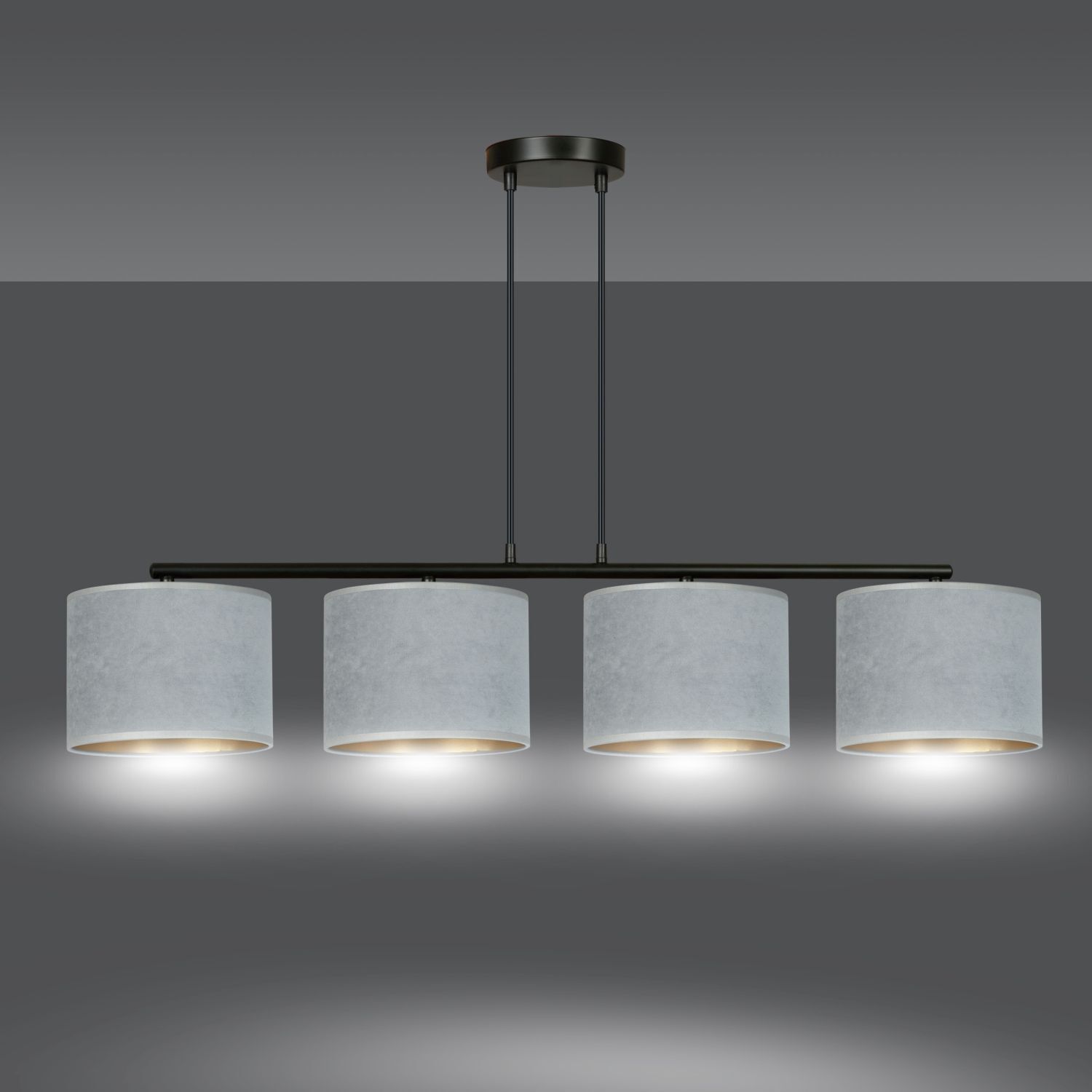 Hängelampe Stoff Metall L: 97 cm H: max. 100 cm verstellbar