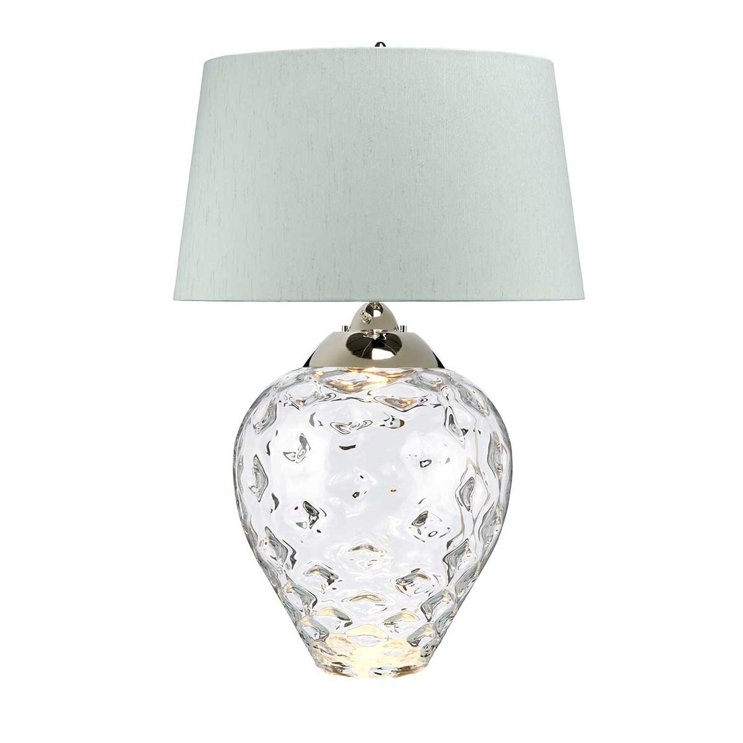 Nachttischlampe Glas Stoff 78,7 cm beleuchteter Sockel