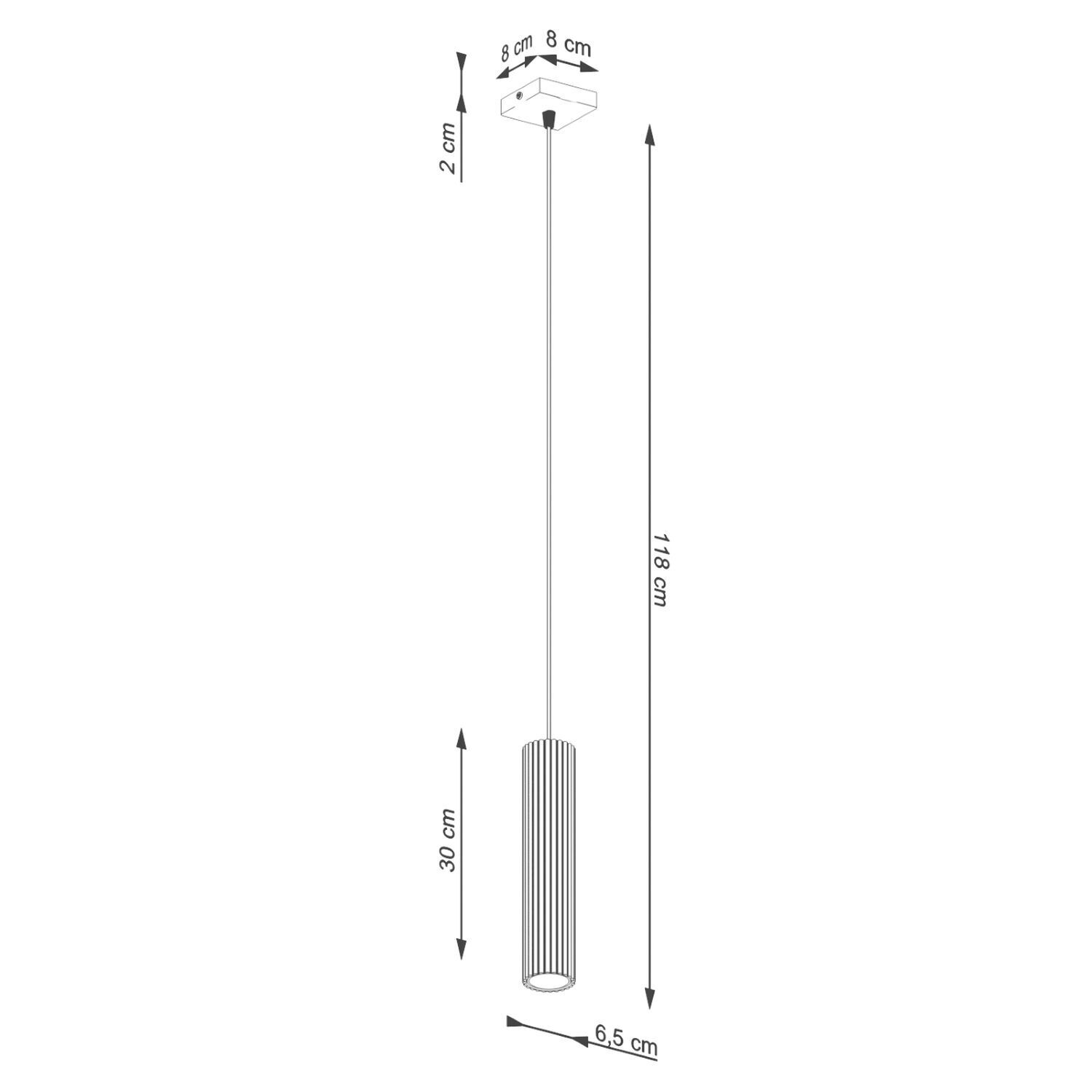 Pendelleuchte GU10 B: 8 cm H: max. 118 cm Aluminium in Gold