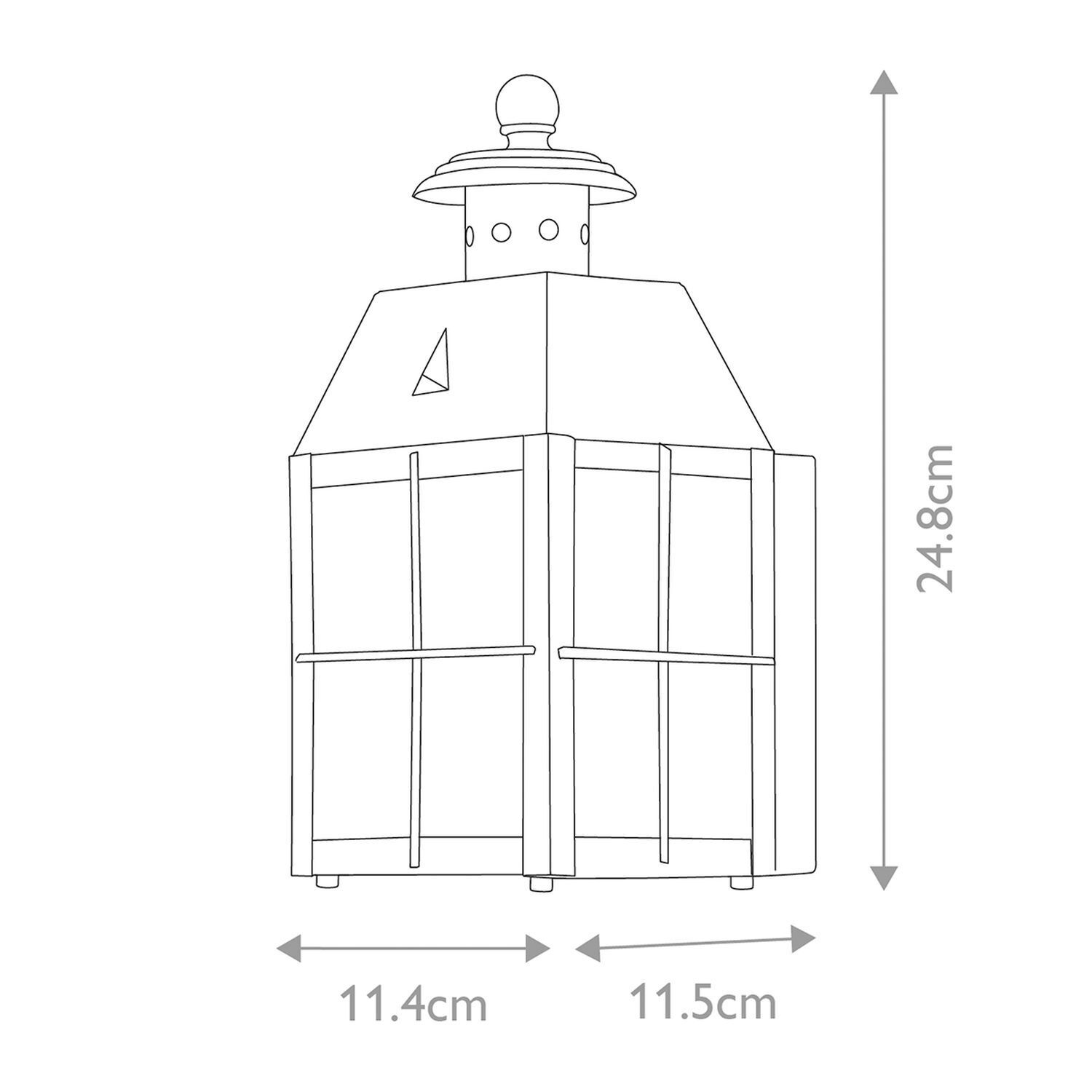 Außenwandleuchte Messing Glas E27 IP44 24,8 cm hoch klein