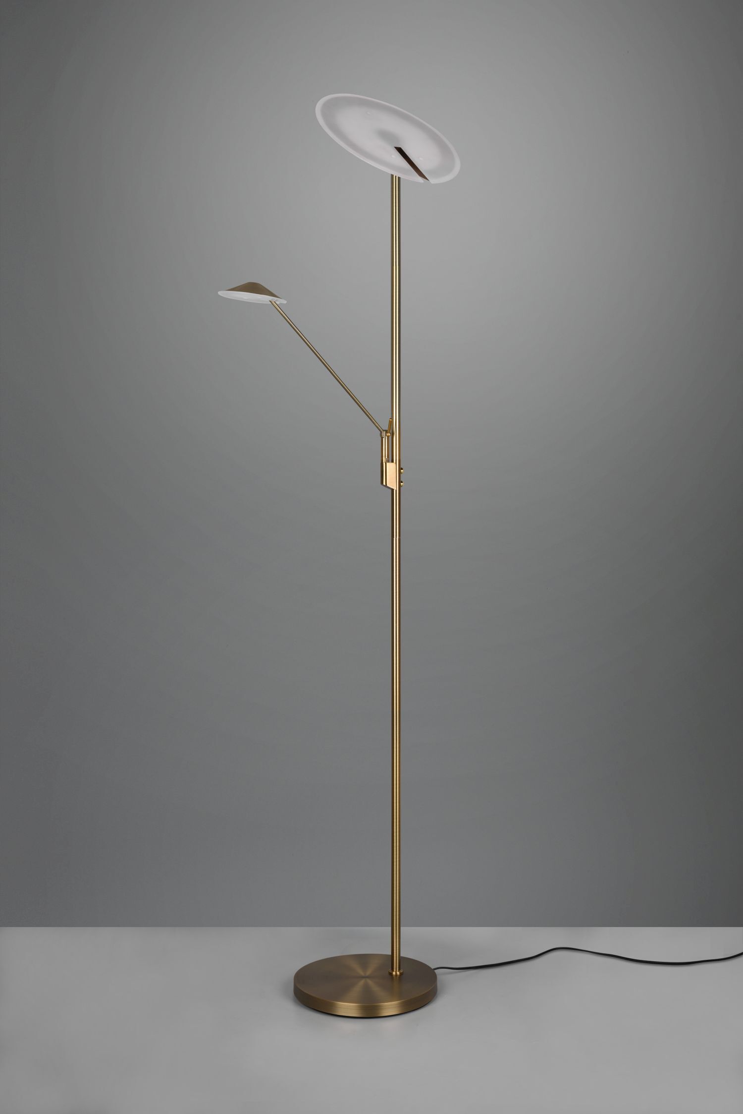 Dimmbare LED Stehlampe flexibel 180 cm in Messing Antik