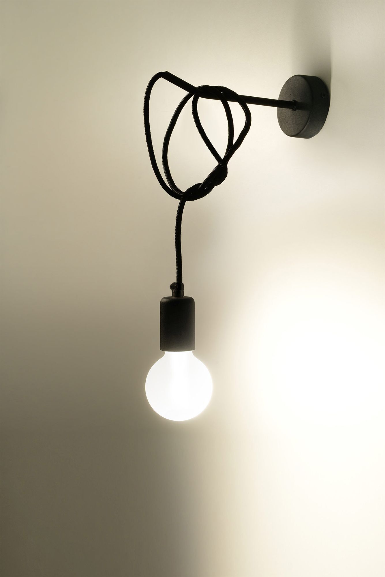 Wandlampe Schwarz verstellbar H: bis 1 m E27