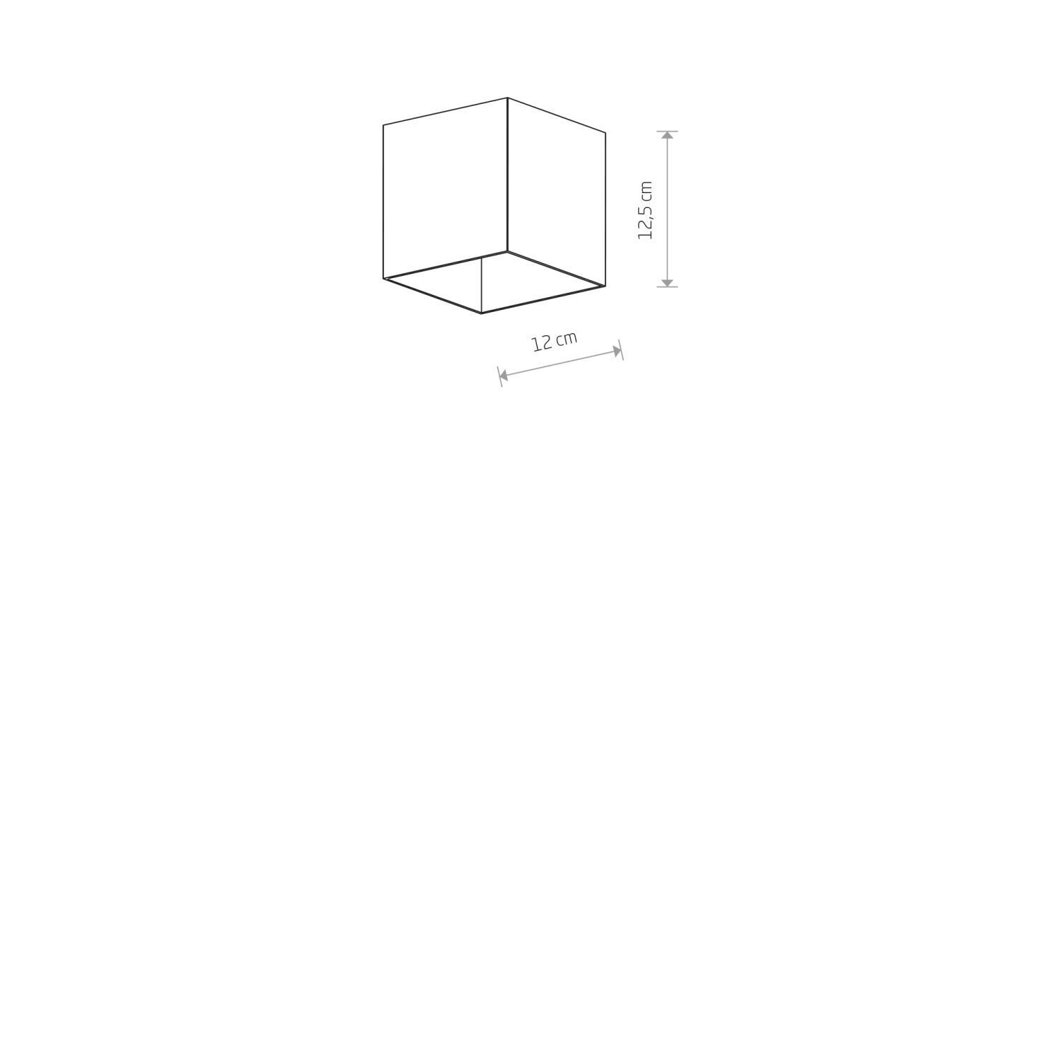 Deckenspot GU10 B: 12 cm Würfel Schwarz Aluminium WARTA