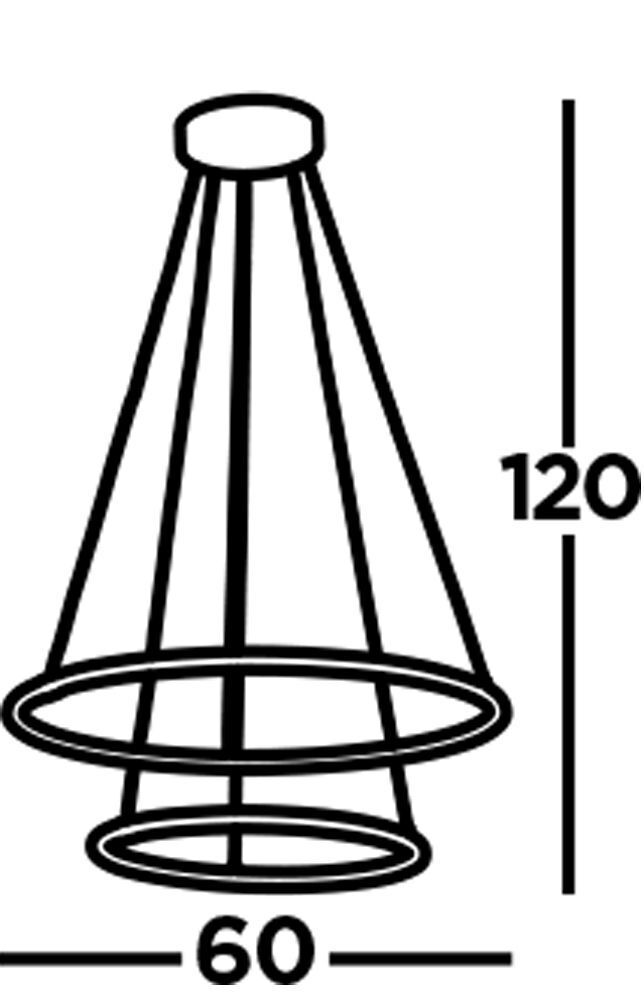 LED Kronleuchter Schwarz matt Weiß 3000 K Ø 59 cm