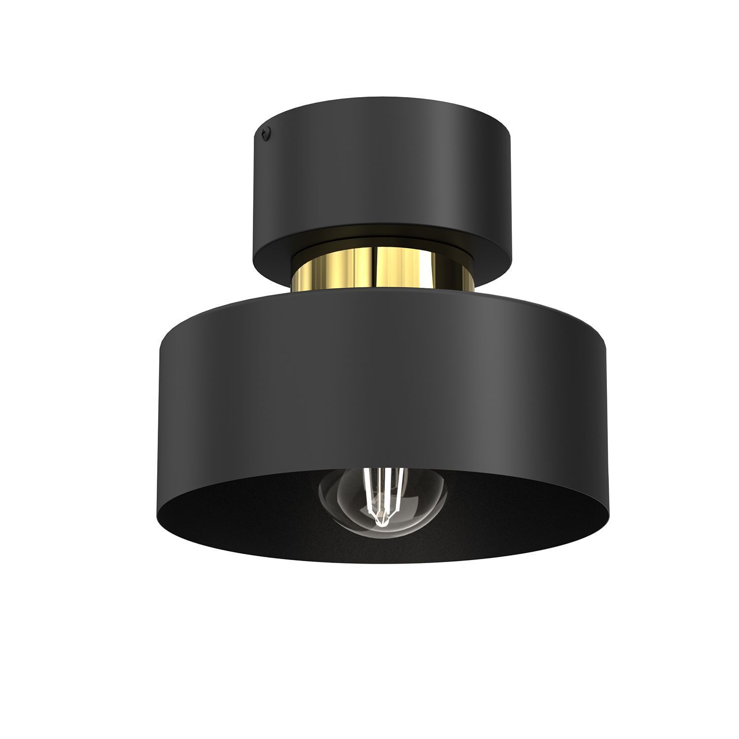 Stilvolle Deckenlampe in Schwarz Gold Ø20,5 cm E27 Loft