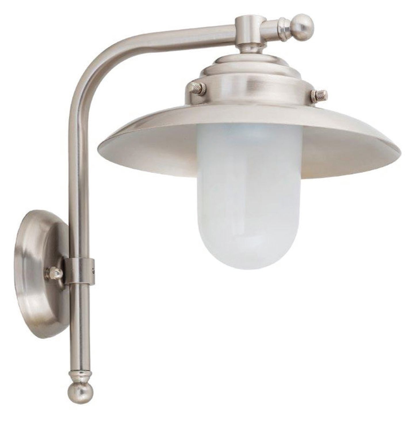 Wandlampe Außen Laterne Nickel Echt-Messing IP64