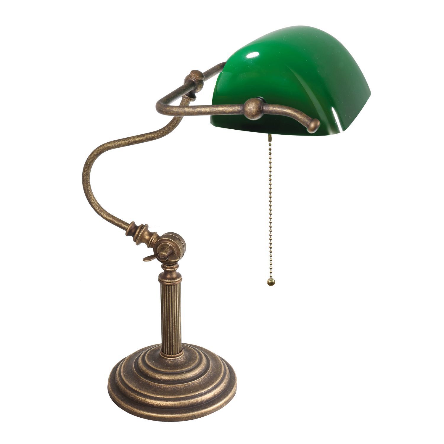 Premium Bankerlampe aus Messing in Antik Bronze Tischleuchte