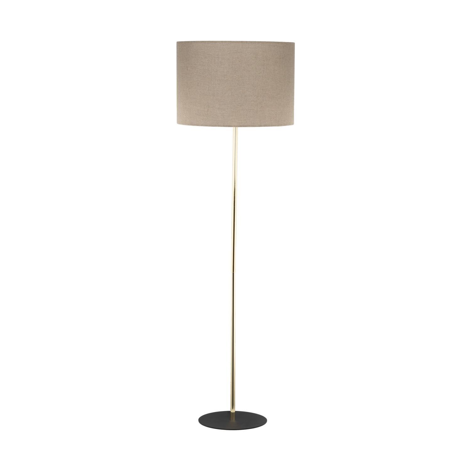 Stehlampe klein 160 cm Metall Stoff E27 in Gold Braun