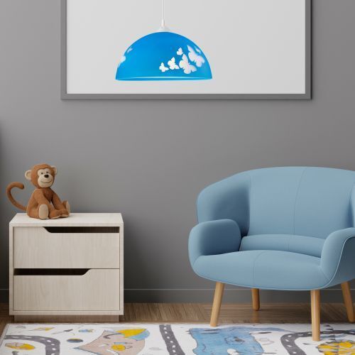 Kinderzimmerlampe THORLEY Blau rund Mädchen