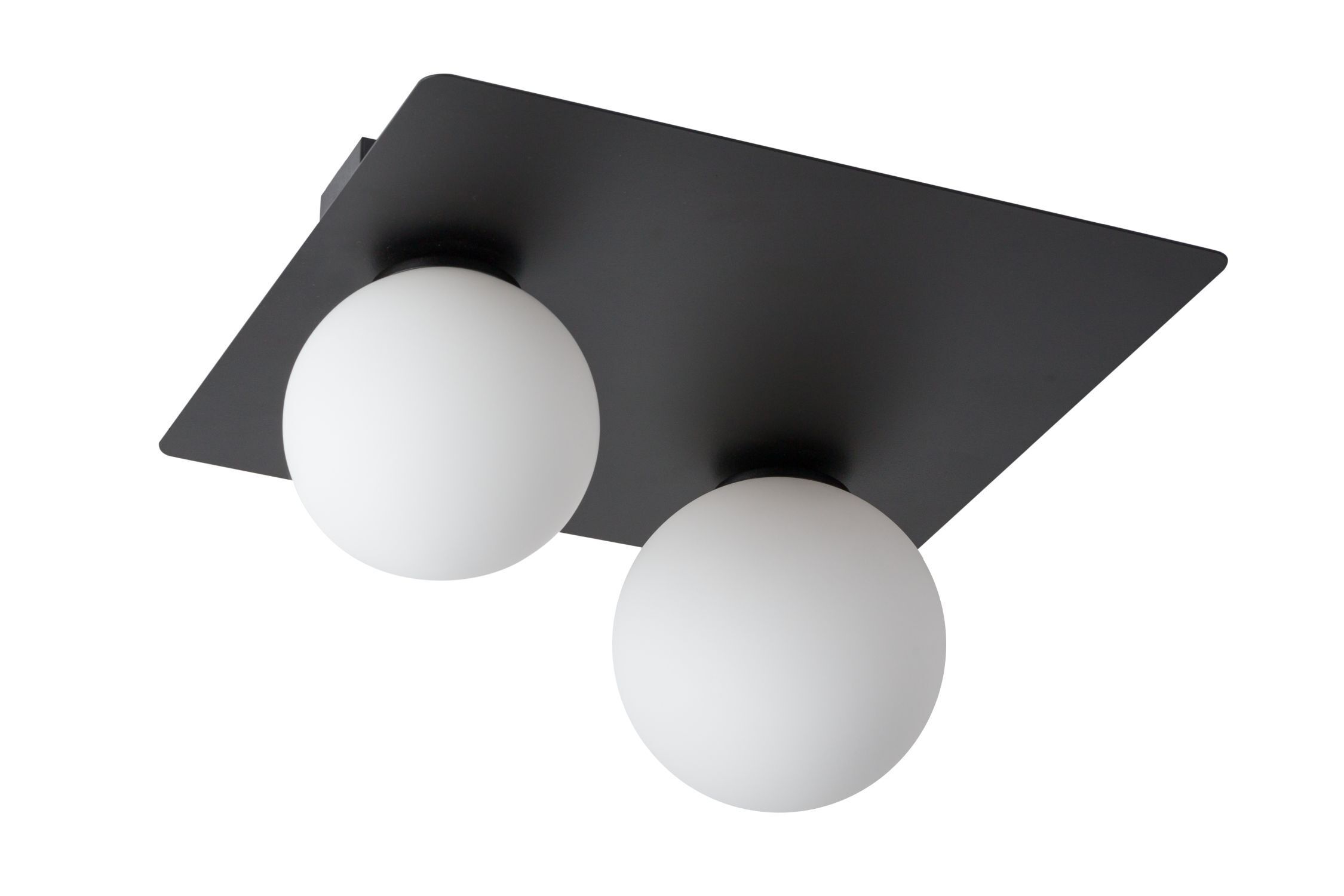 Schwarze Deckenleuchte Glas Metall 2-flmg G9 gemütlich