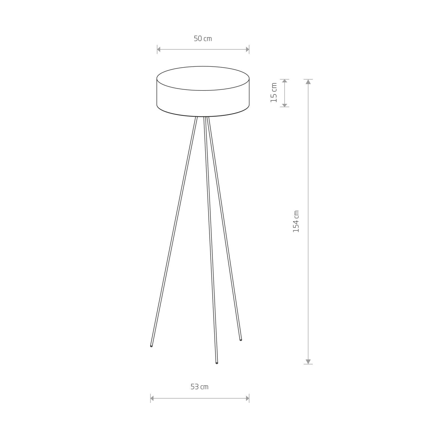 Stehlampe 3-flammig Grau Schwarz E27 154 cm Dreibein