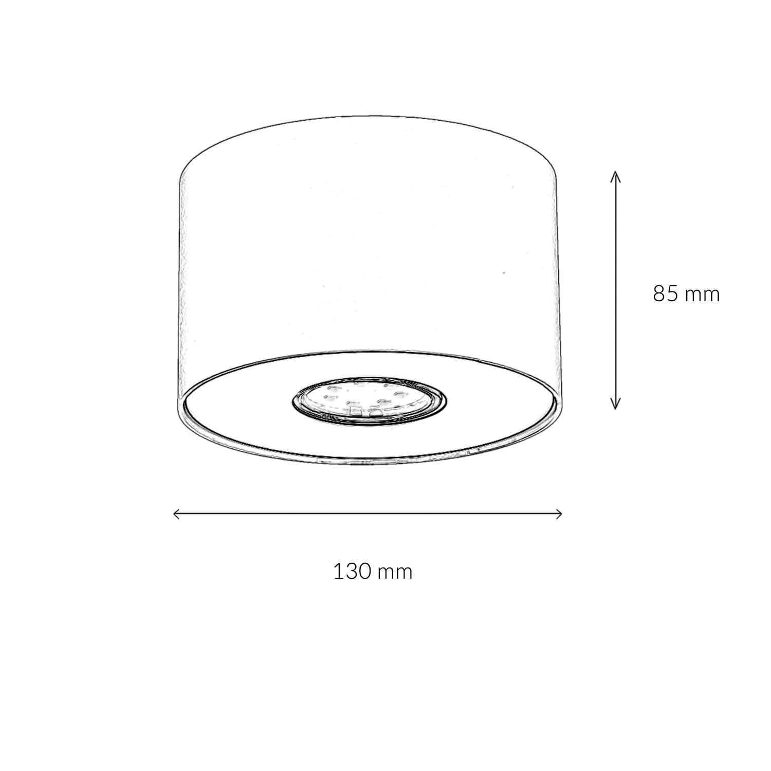 Aufbaustrahler klein Ø 13 cm GU10 Grau Aufputz Decke