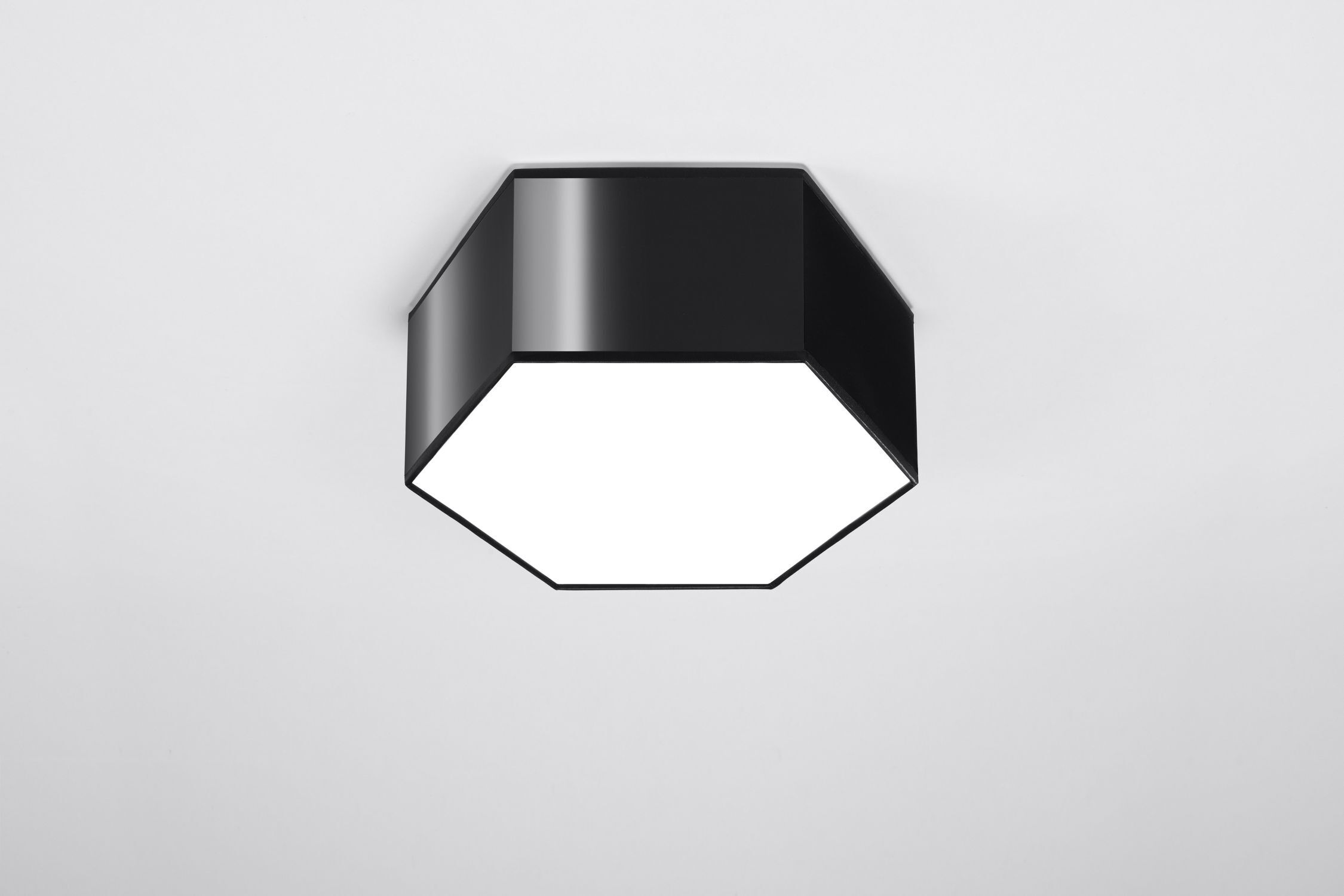 Schwarze Deckenleuchte blendarm 30,5 cm lang für 2x E27