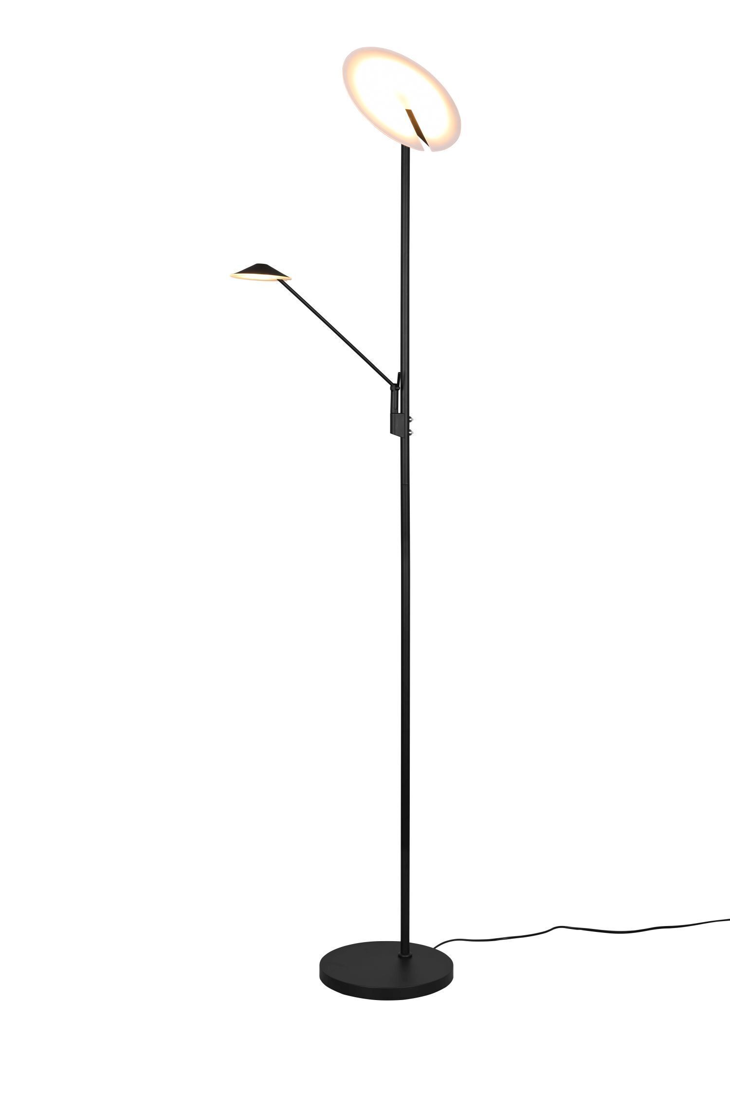 Dimmbare LED Stehlampe flexibel 180 cm Schwarz Lesen