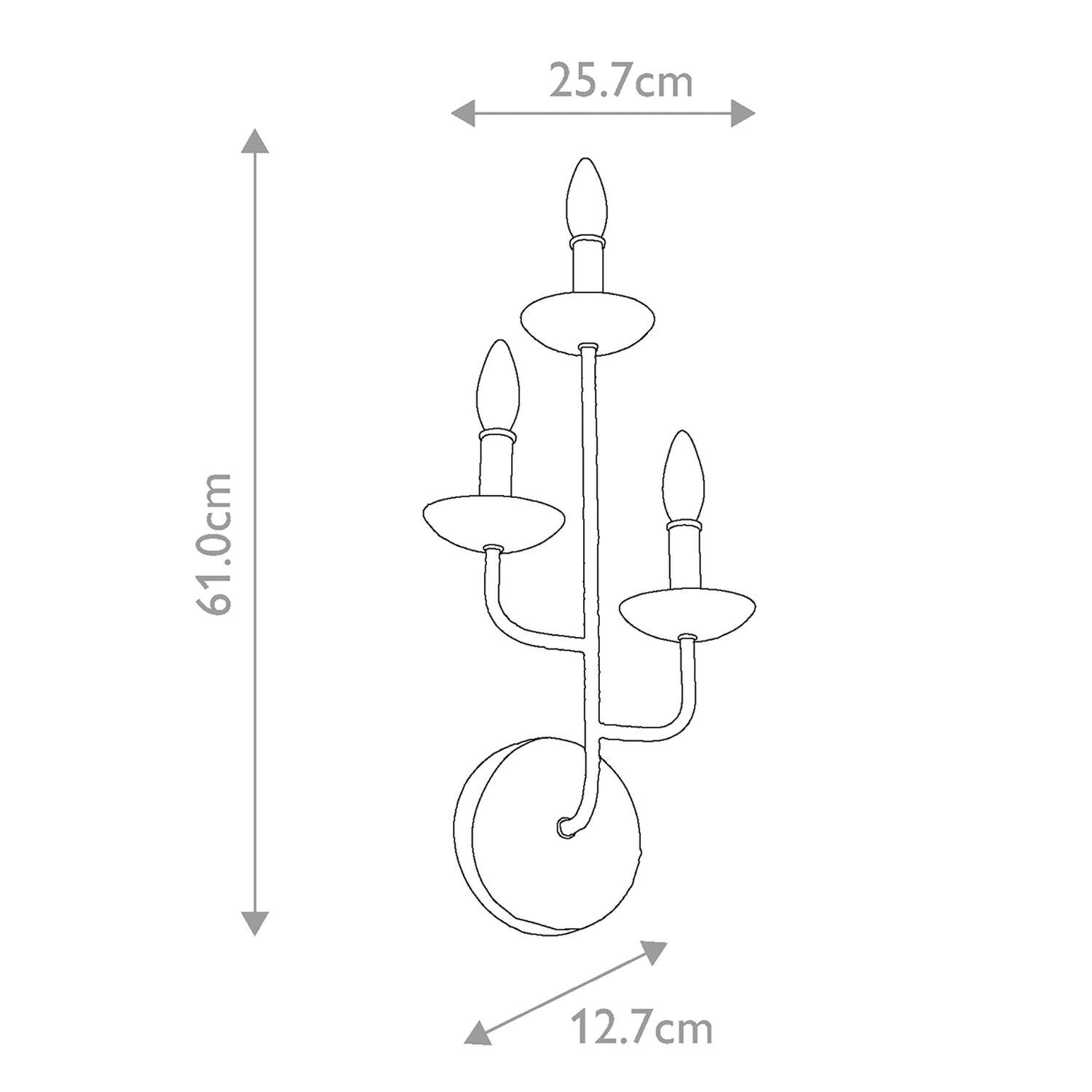 Wandlampe Metall 61 cm hoch Weiß E14 3-flammig EIRA