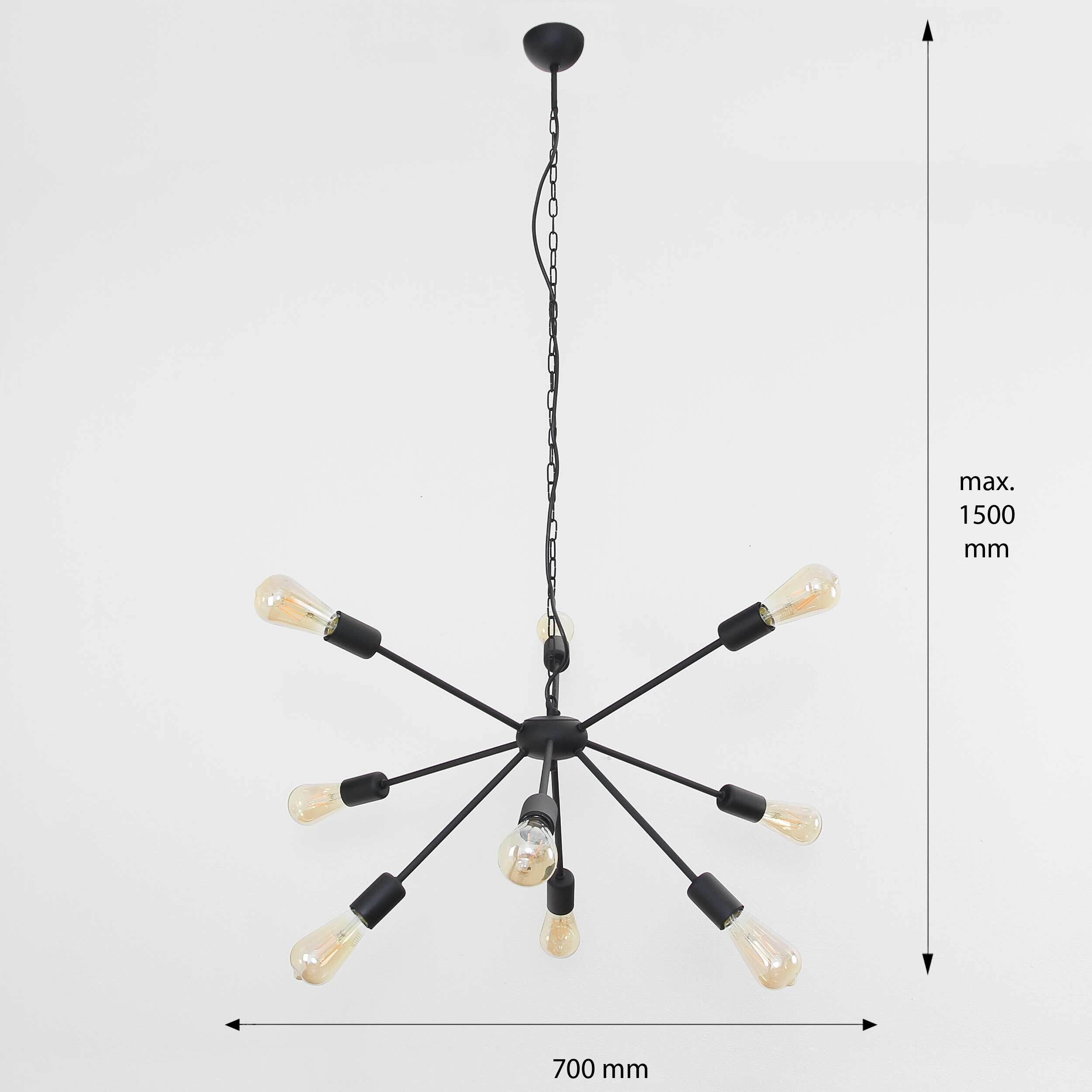 Hängeleuchte in Schwarz Ø77cm 9-flmg