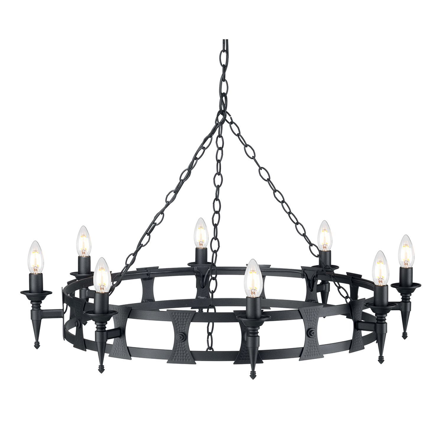 Lüster CAMELOT 7 Schwarz Ø90cm Design Lampe