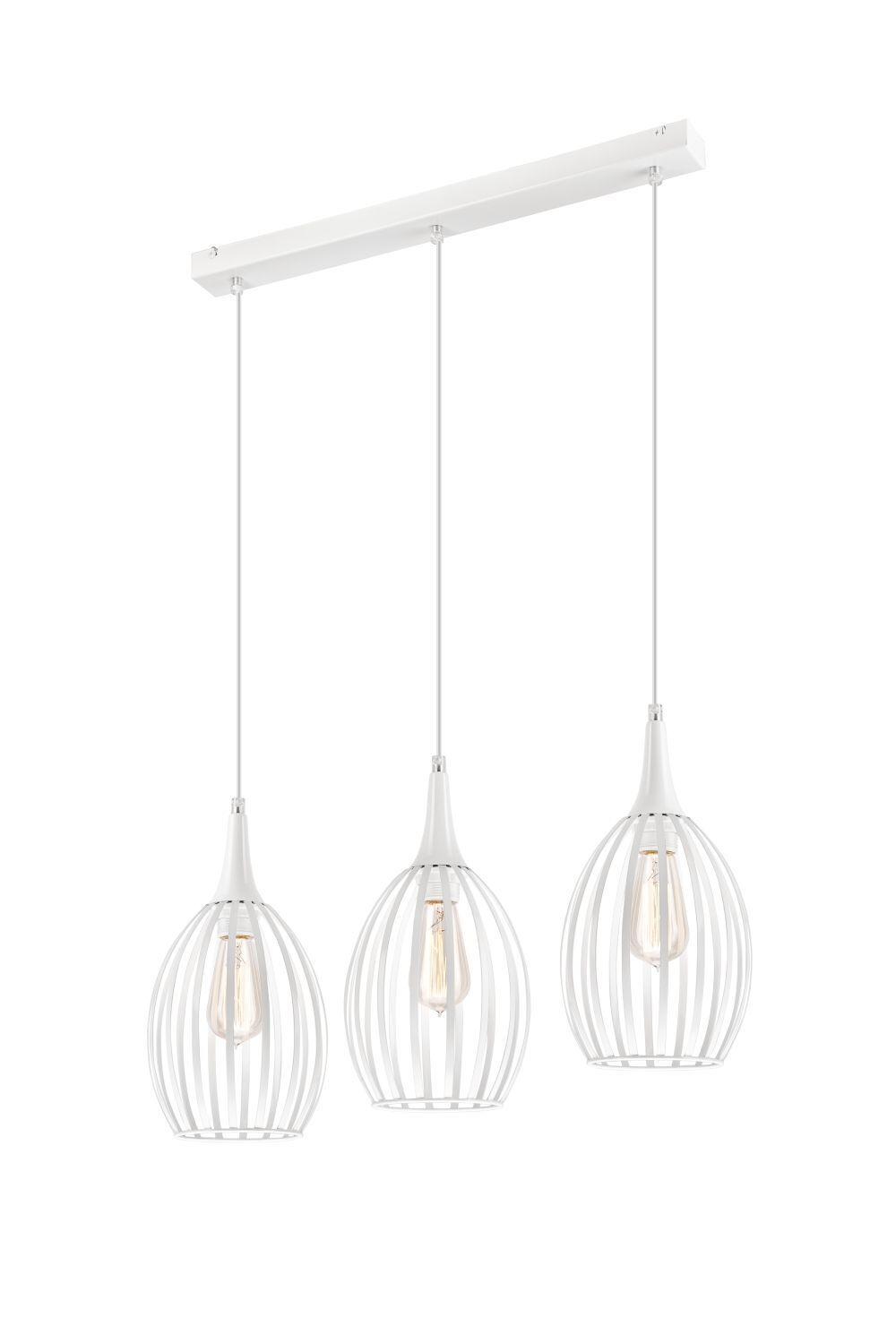 Pendelleuchte Esstisch Weiß Metall 3-flmg Modern