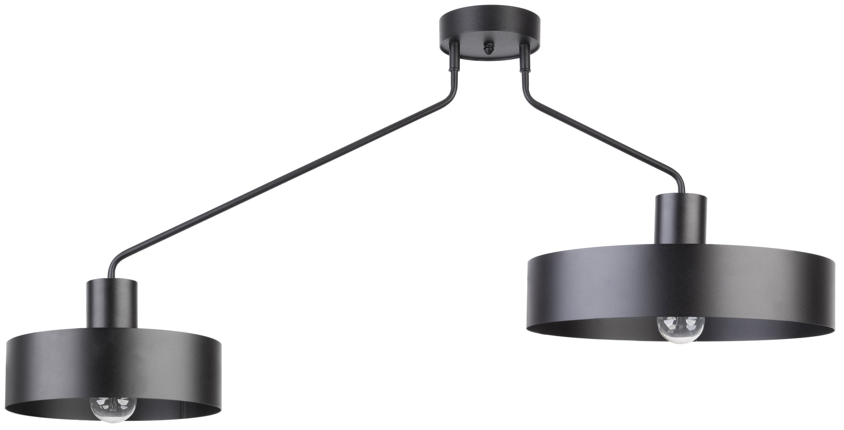 Schwarze Deckenleuchte E27 Metall Retro H:54 cm groß
