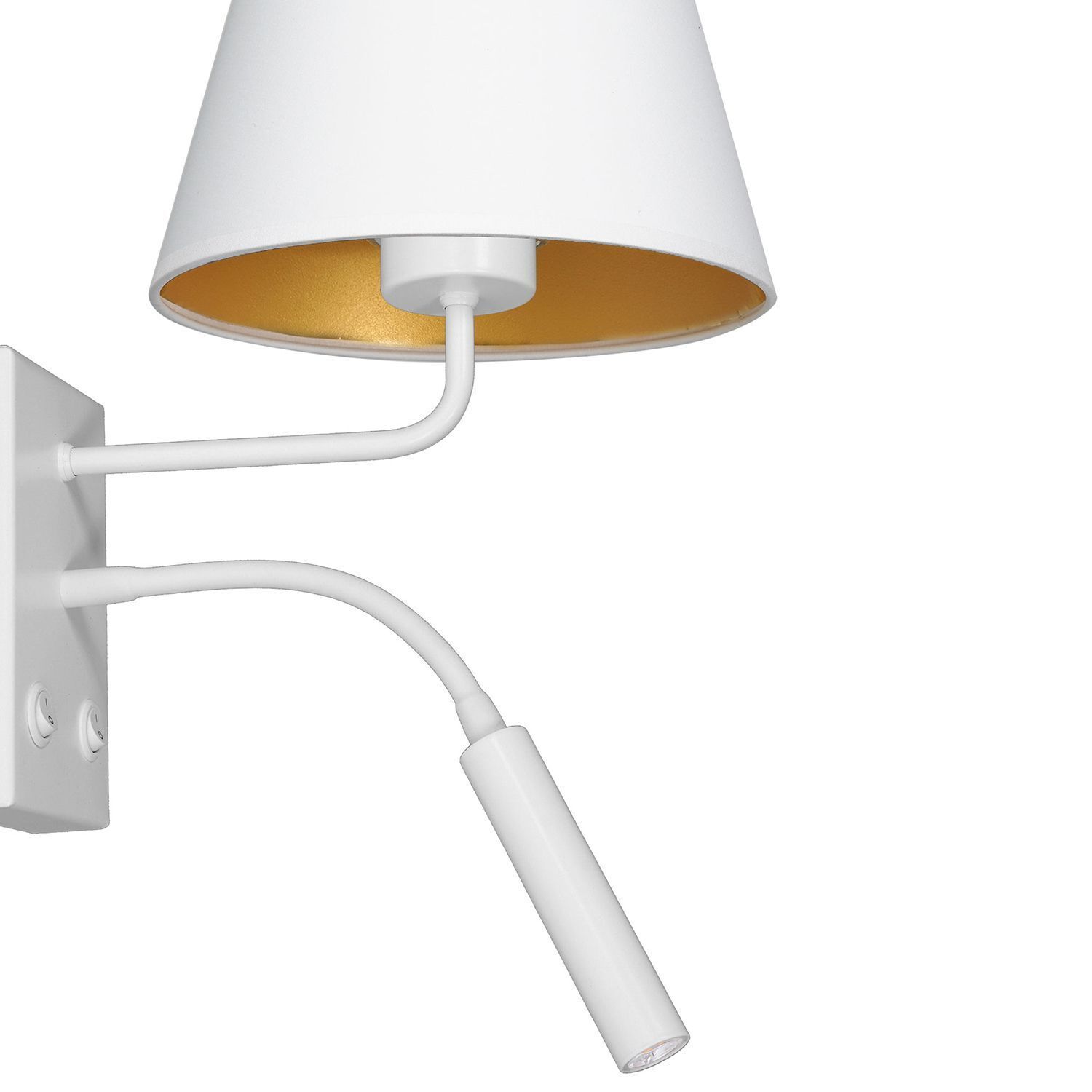 Blendarme Wandlampe Weiß Gold Stoff Lesearm E27 G9