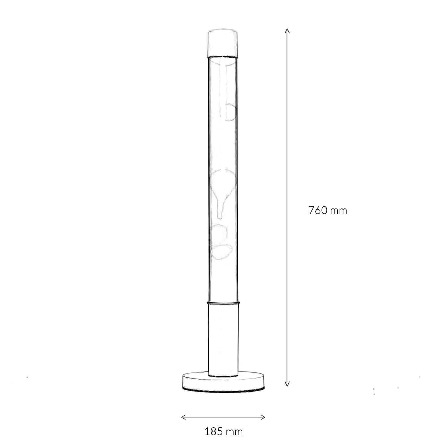 Ausgefallene Lavalampe ALAN Gelb Blau groß 76cm