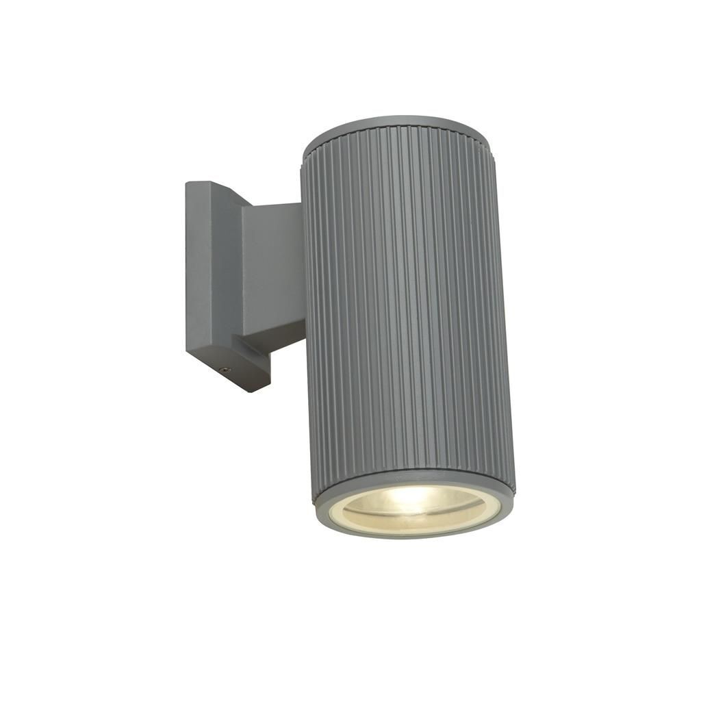 Außenlampe Wand IP54 Downlight E27 Grau Glas Aluminium