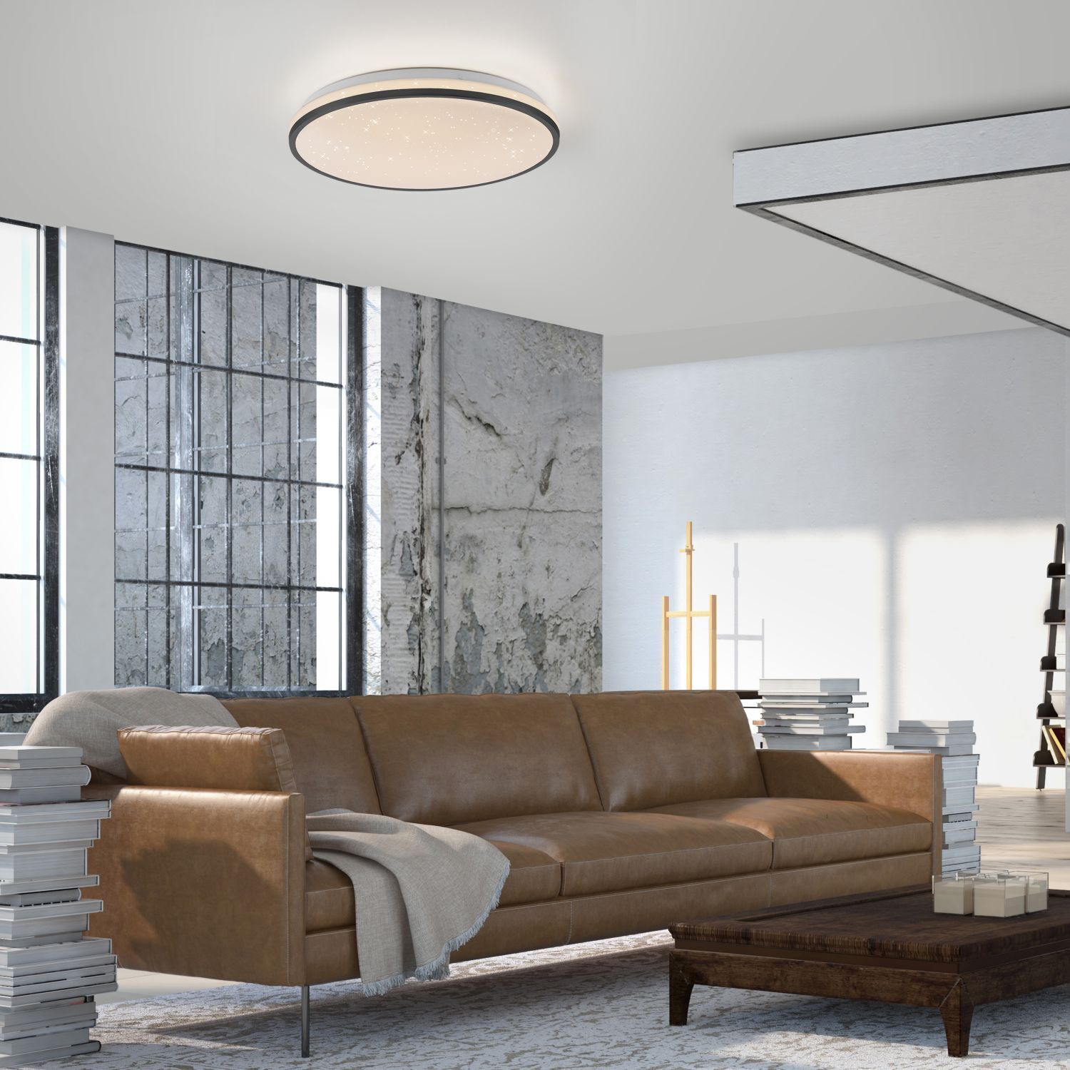 LED Deckenleuchte Nachthimmel Schwarz 3000 K dimmbar