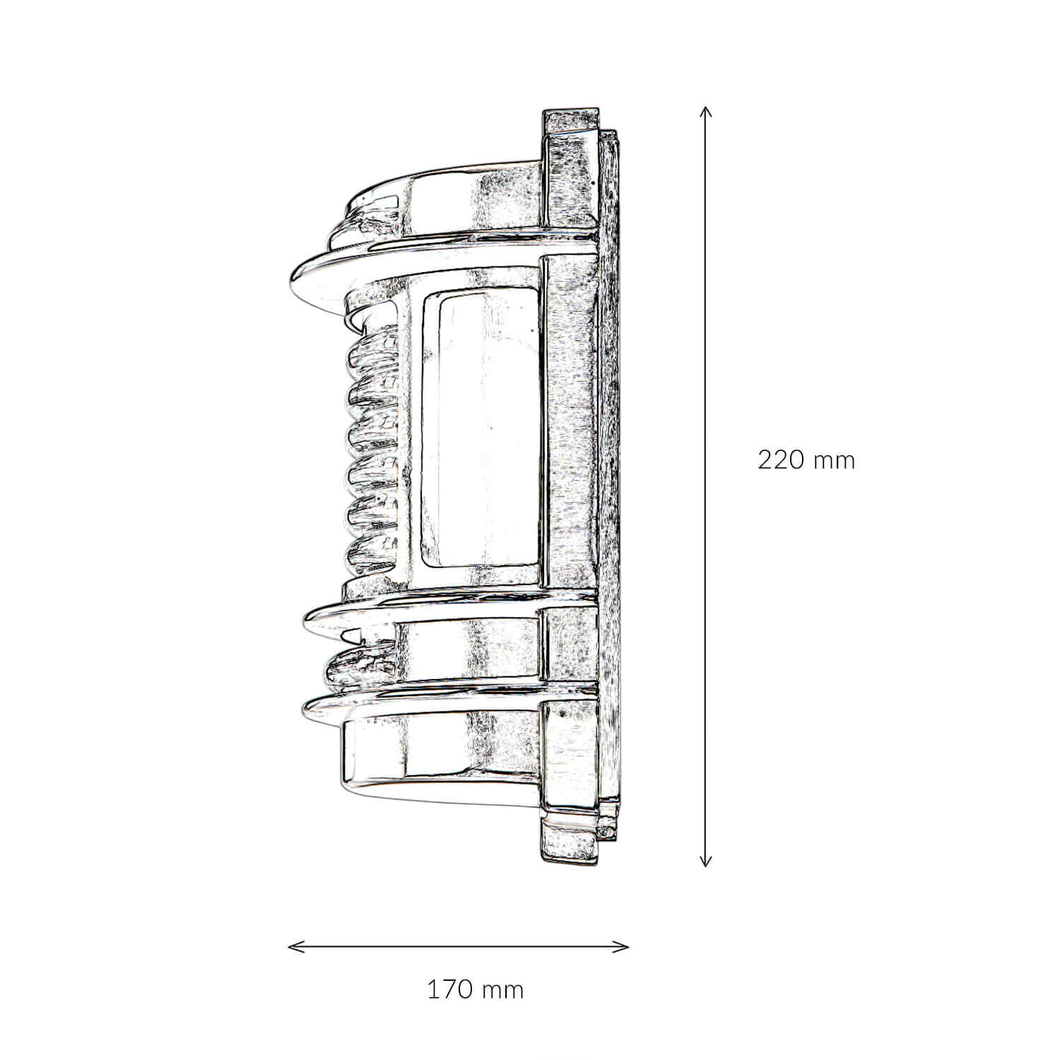 Wandlampe Außen Glas Messing in Nickel Maritim IP64