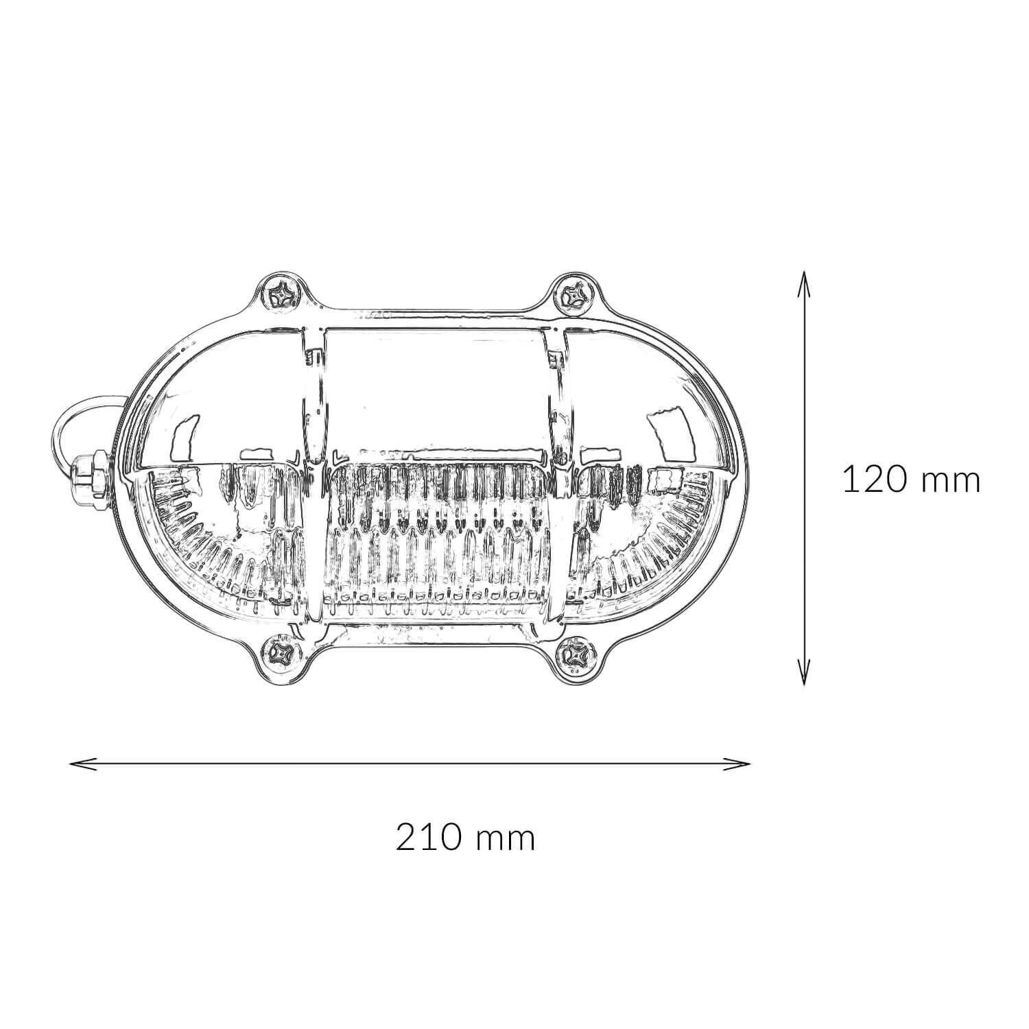 Wandlampe Nickel IP64 Echt-Messing oval Maritim