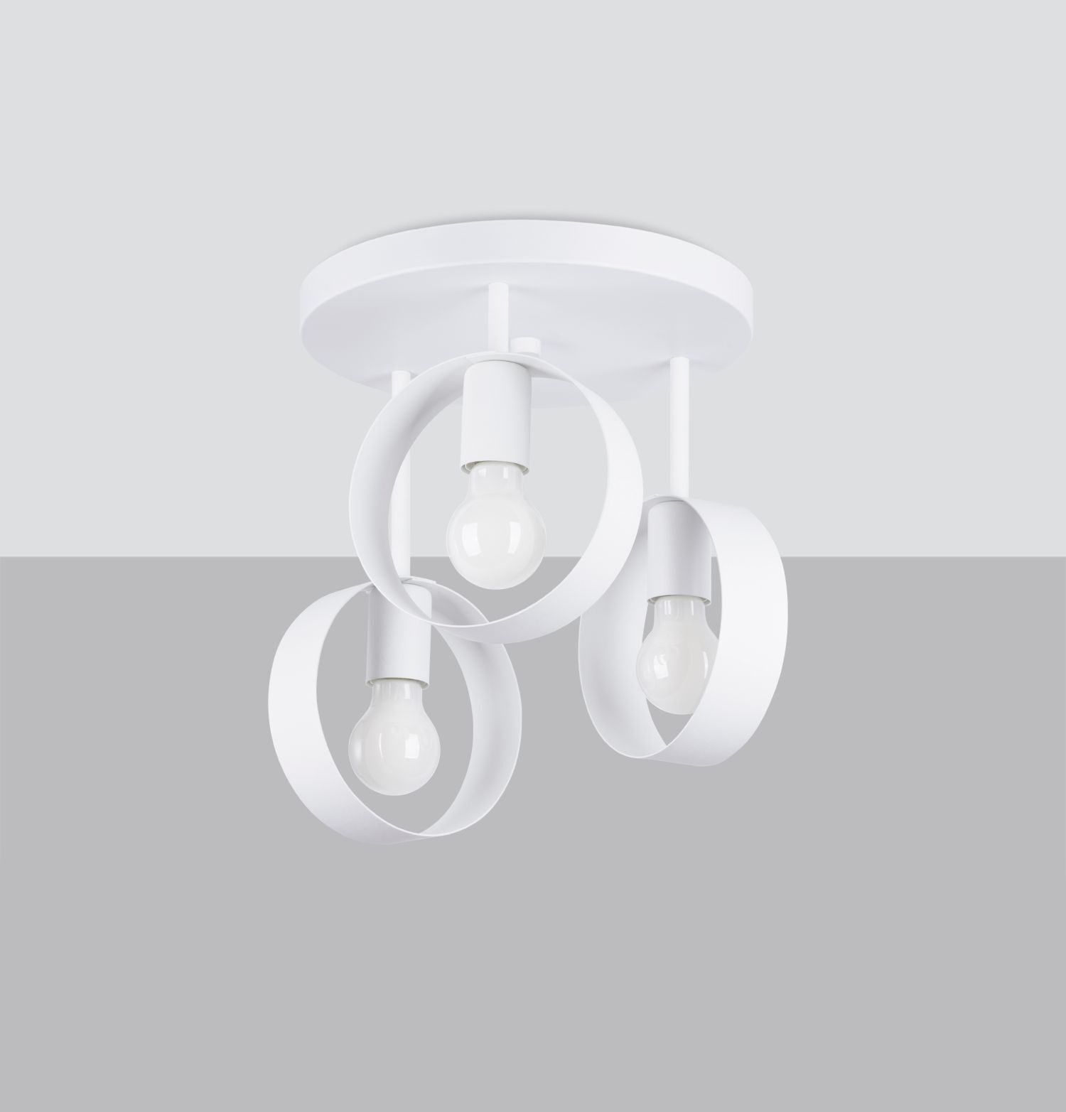 Deckenleuchte Weiß Ø 30 cm 3-flammig E27 Metall Modern