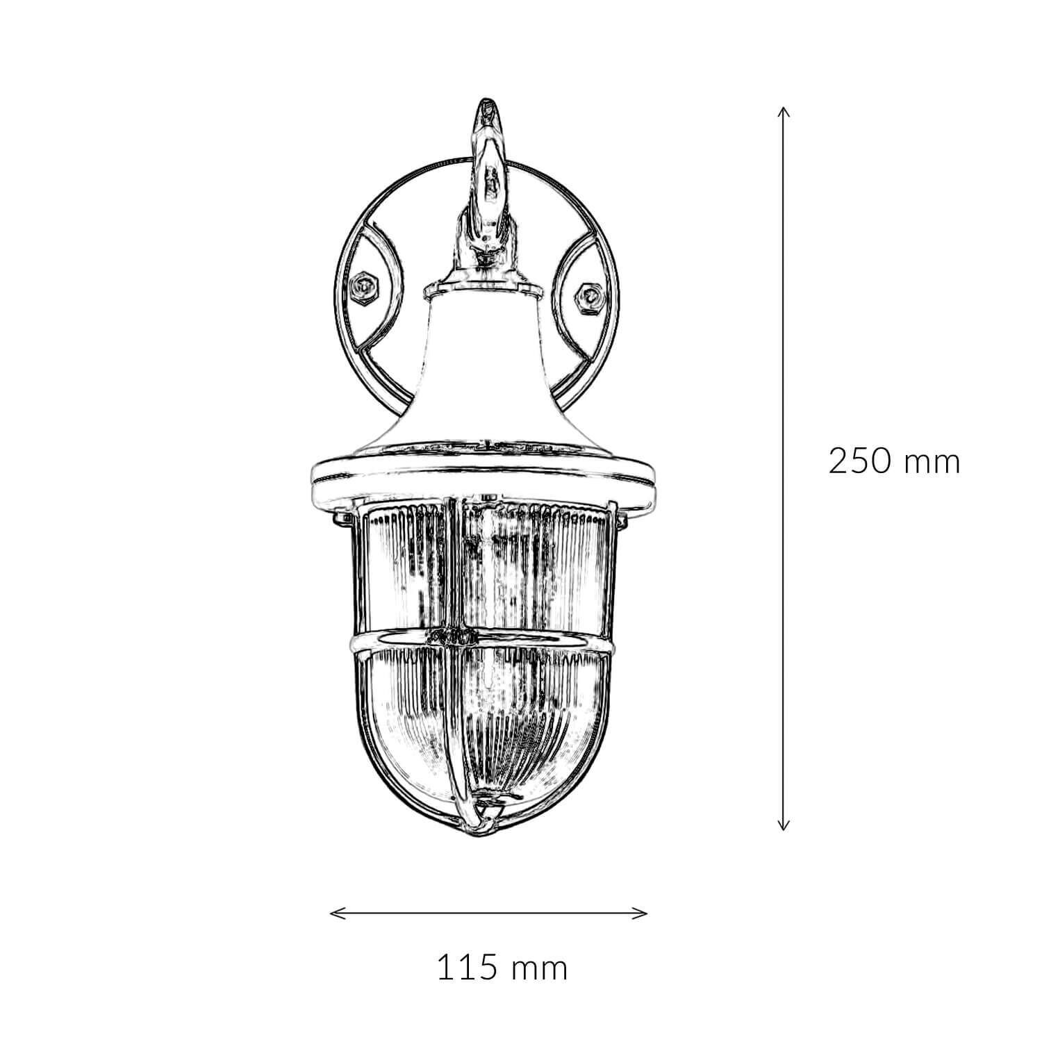 Wandlampe Außen Nickel Maritim IP64 Echt-Messing