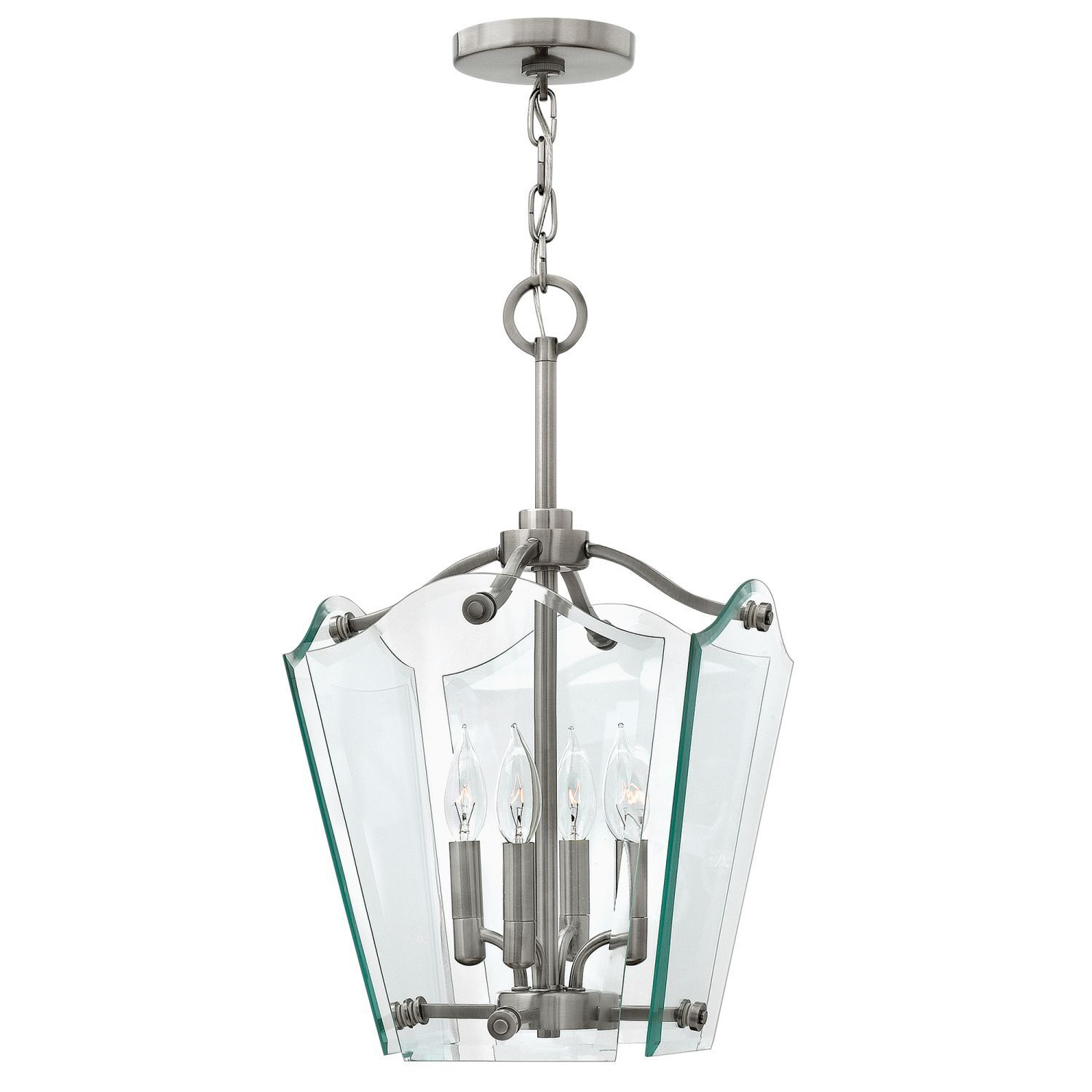 Pendelleuchte EDDA Nickel Glas Ø31cm kürzbar Lampe