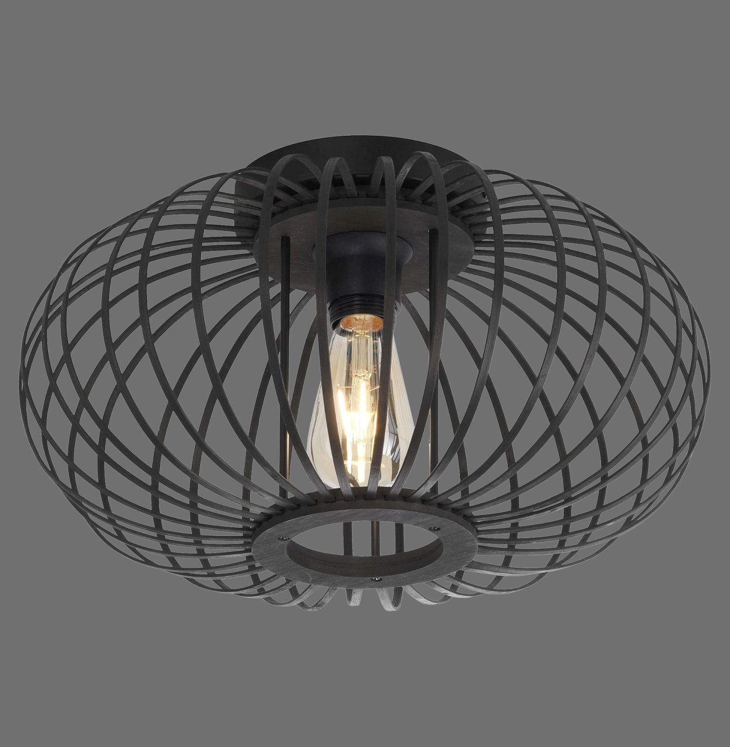 Deckenlampe Skandinavisch Metall Holz E27 rund Ø40 cm