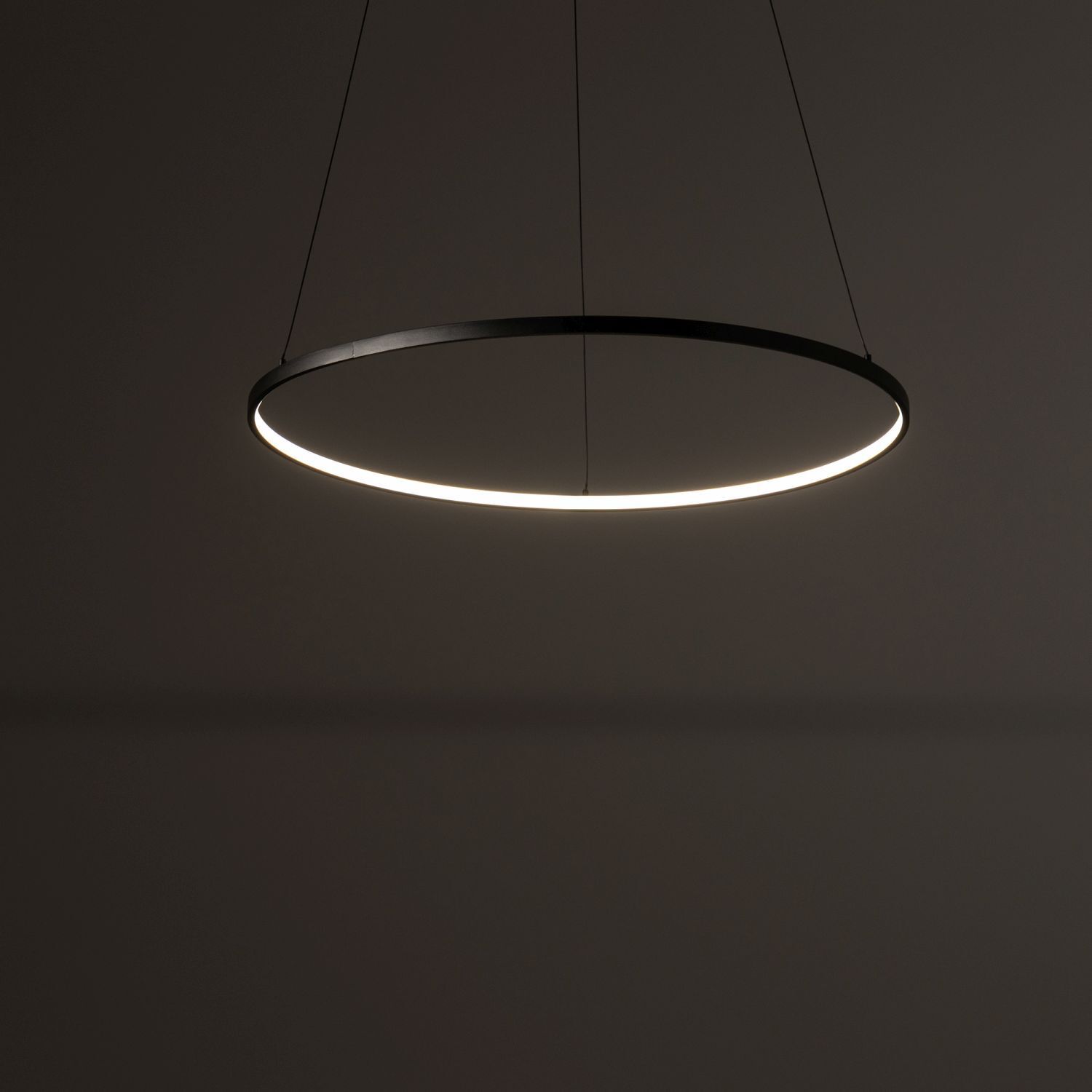 LED Hängeleuchte Ring Ø 60 cm Schwarz 3000 K 660 lm Metall