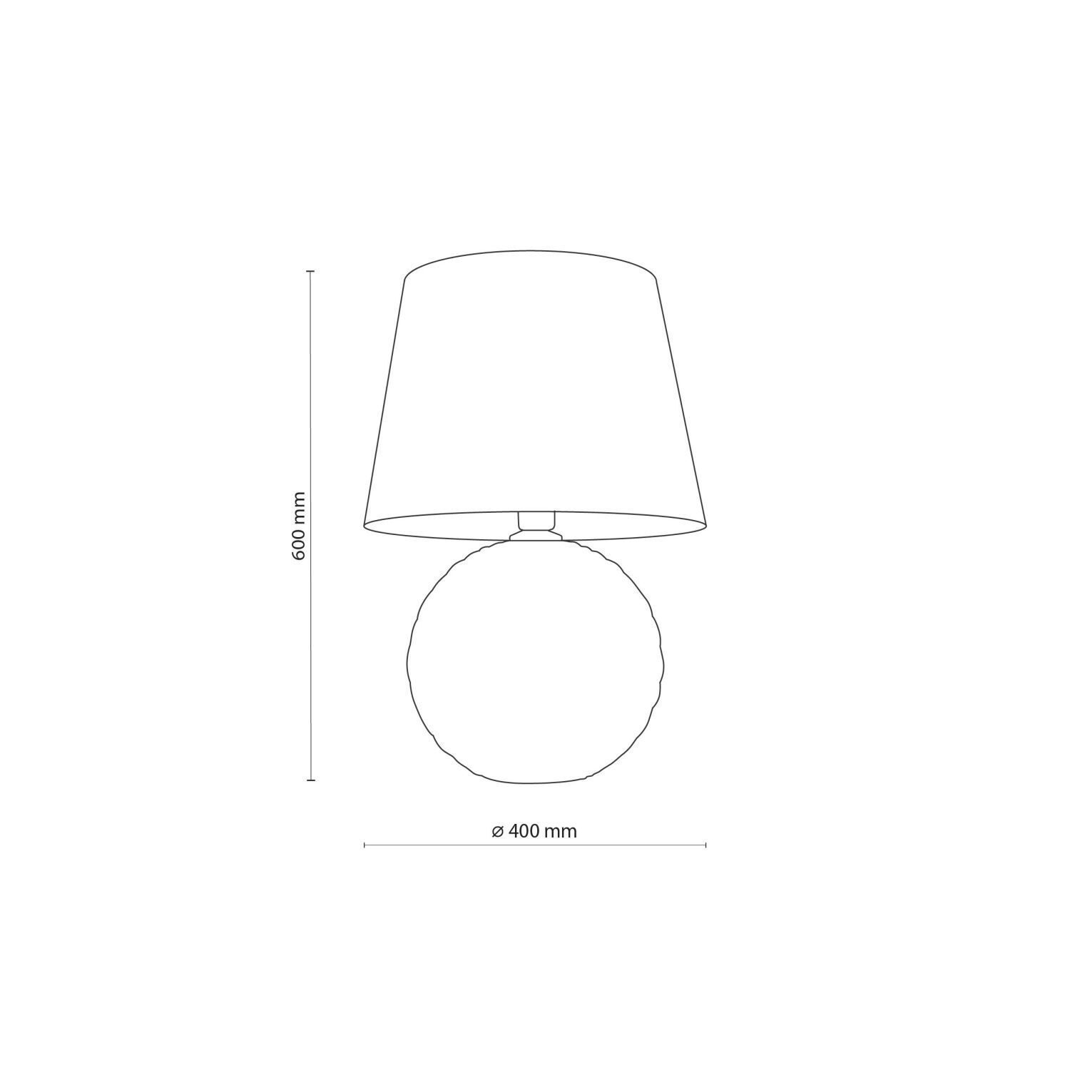 Nachttischlampe Glas Stoff 60 cm Klassisch E27 Ecru Beige