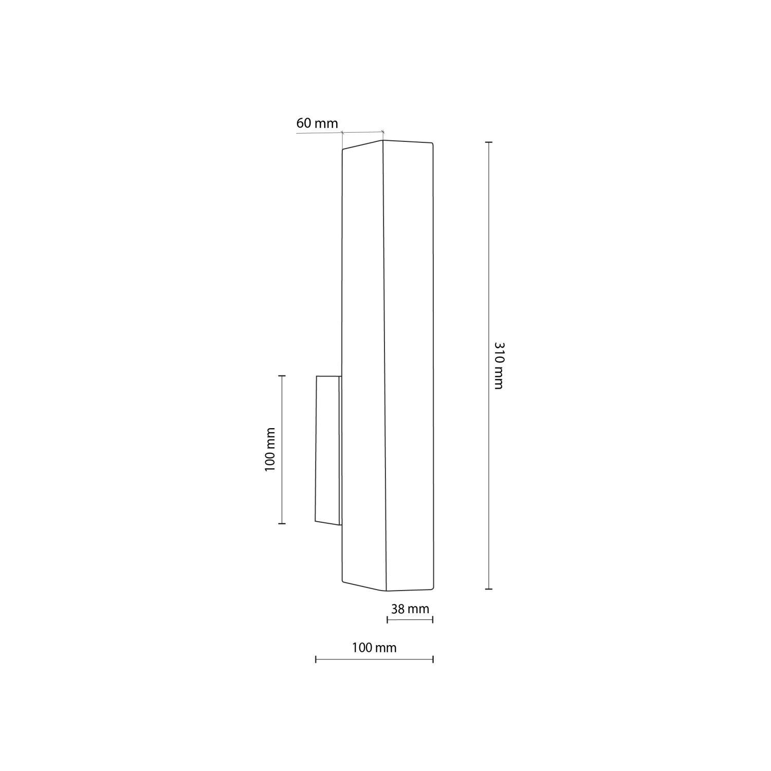 LED Wandleuchte Holz Metall 3000 K H: 31 cm indirektes Licht