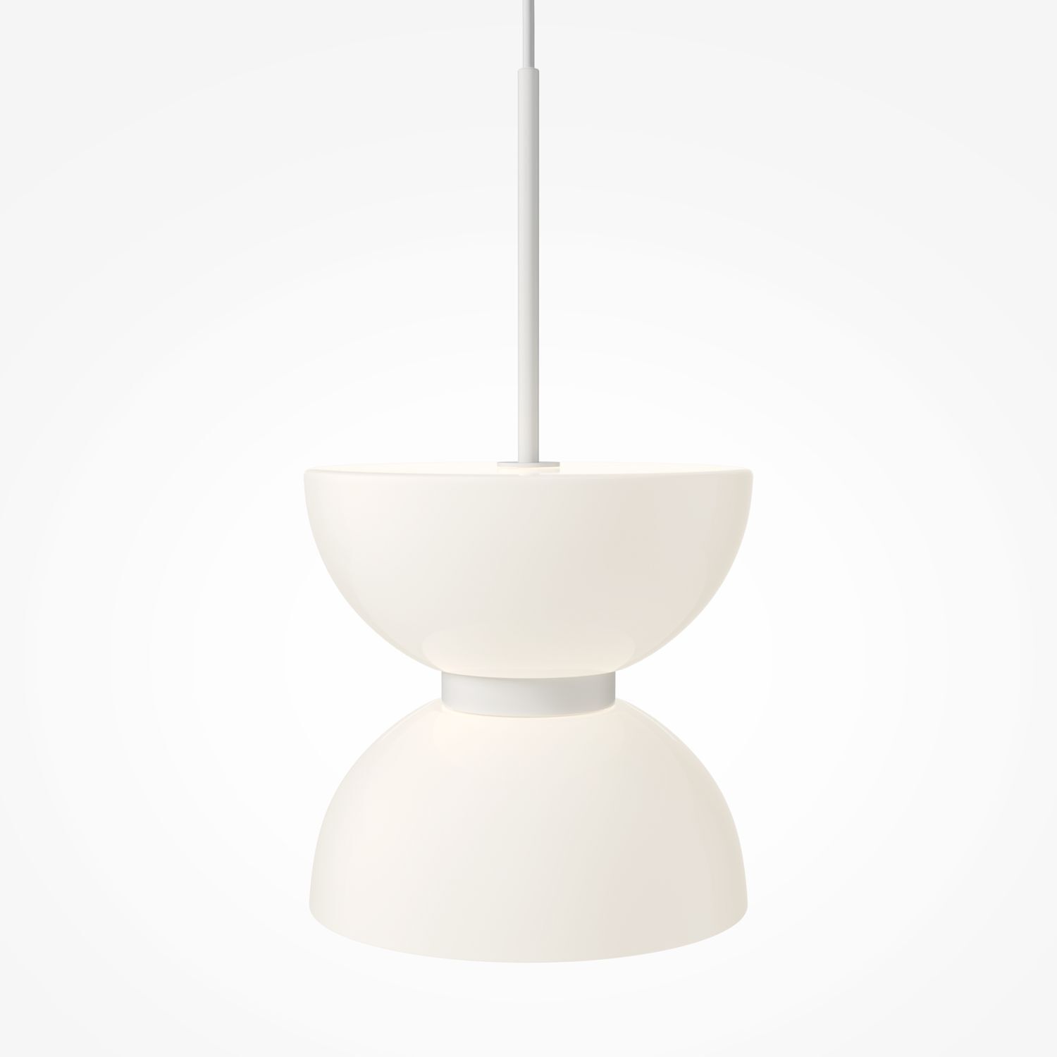LED Hängelampe Metall Glas D: 22 cm H: max. 350 cm Weiß
