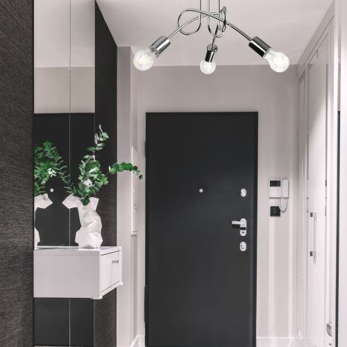 Deckenleuchte in Chrom Wohnzimmer 3-flmg Esszimmer