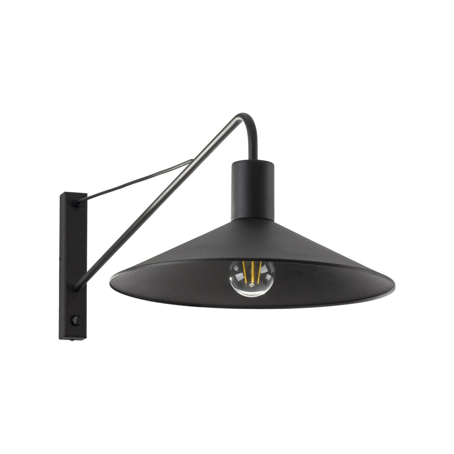 XXL Wandlampe mit Schalter T: 103 cm Metall Schwarz E27