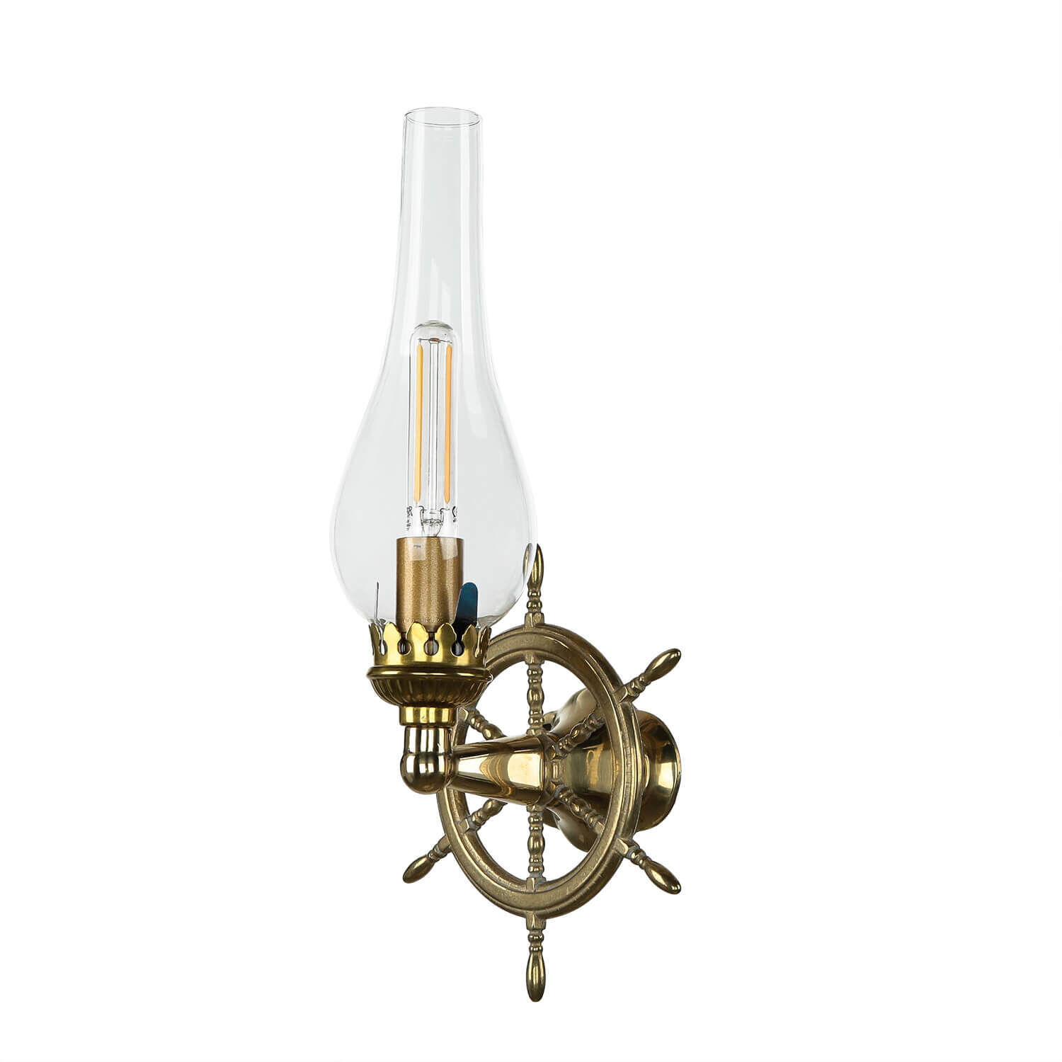 Wandlampe Messing Glas Maritim Antik Badezimmer Flur