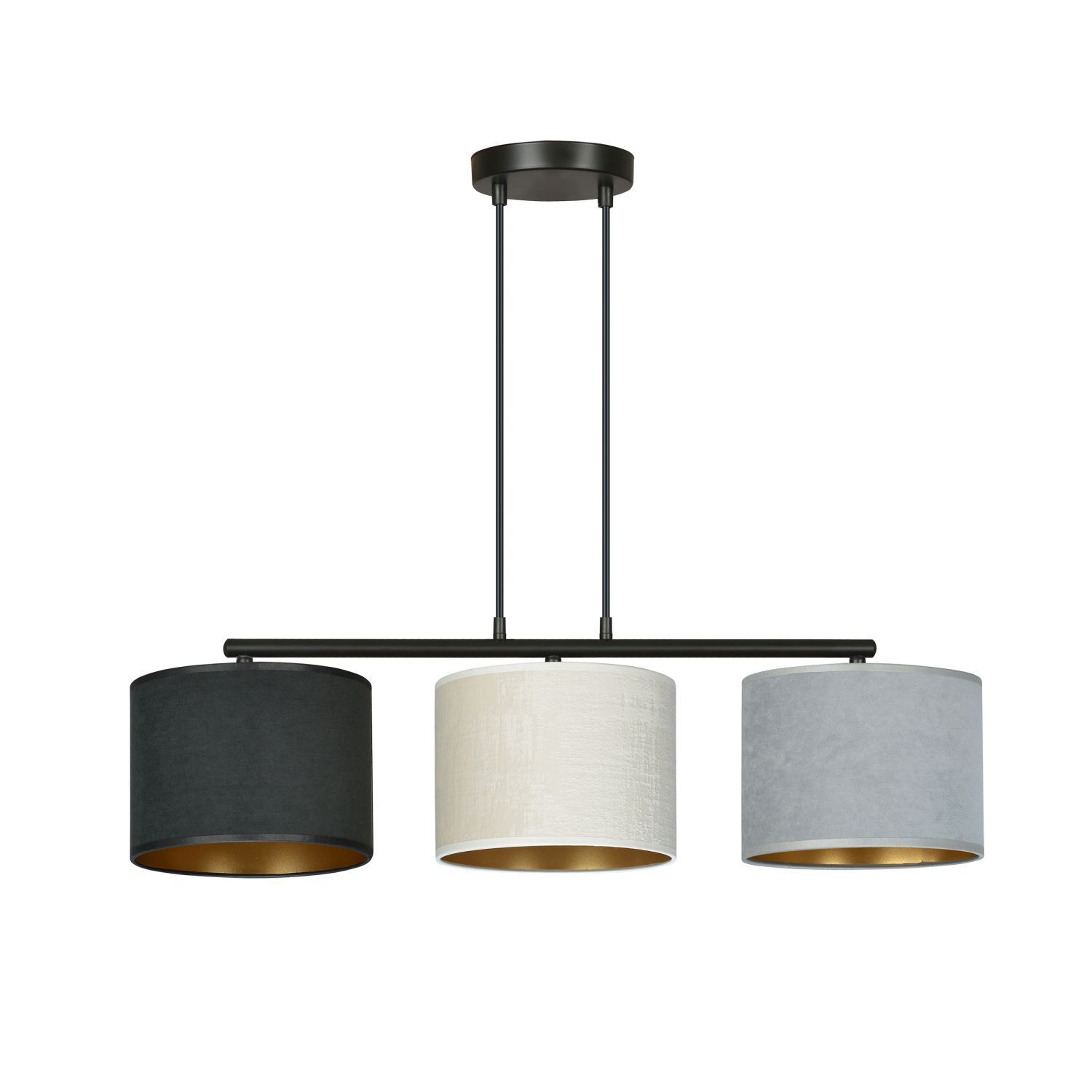 Hängelampe Stoff Metall L: 72 cm 3x E27 Modern CYRIL
