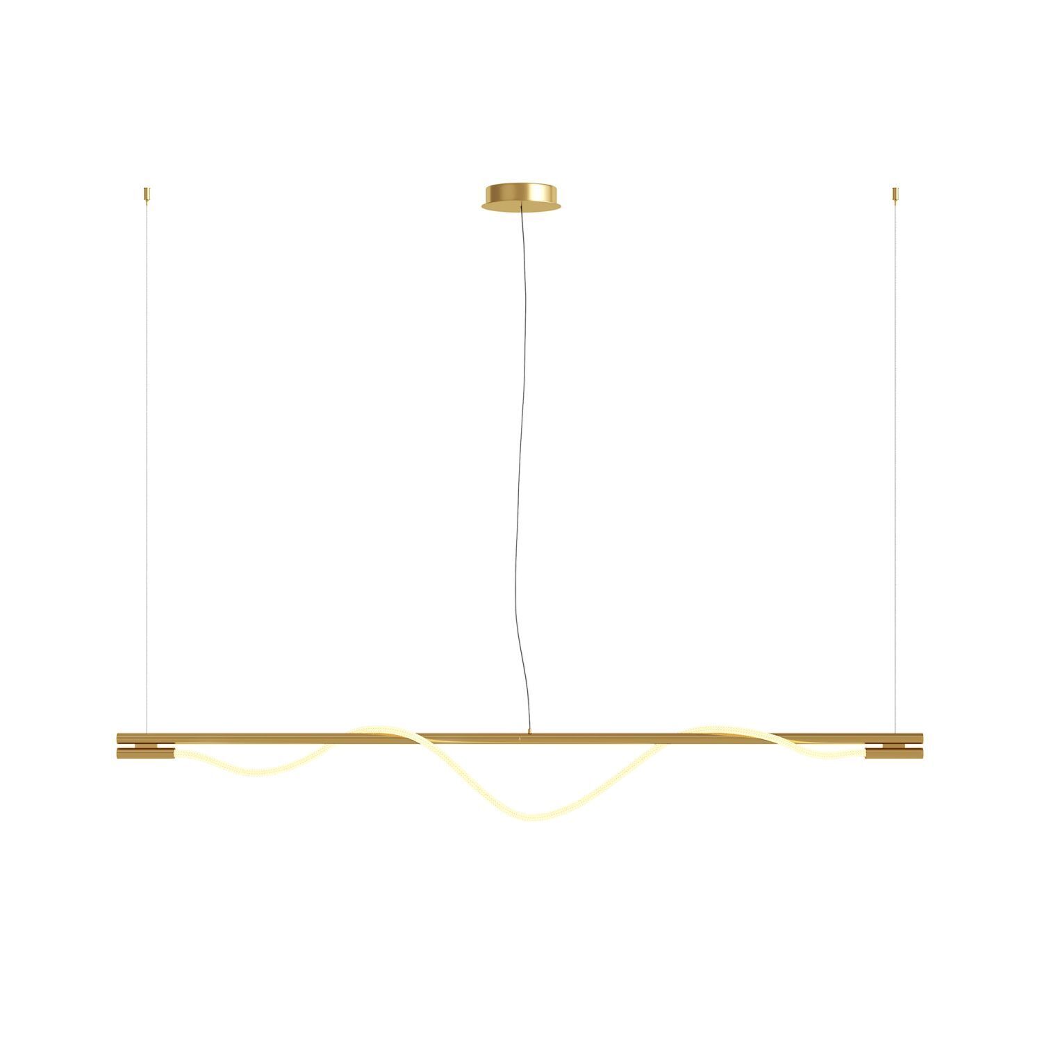 LED Hängeleuchte Aluminium in Gold Weiß länglich 910 lm