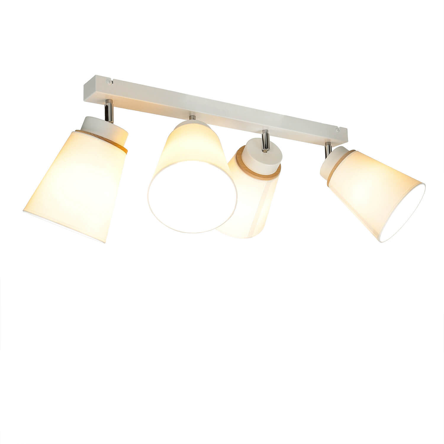 Deckenstrahler Weiß Holz 4-flmg Modern Lampe