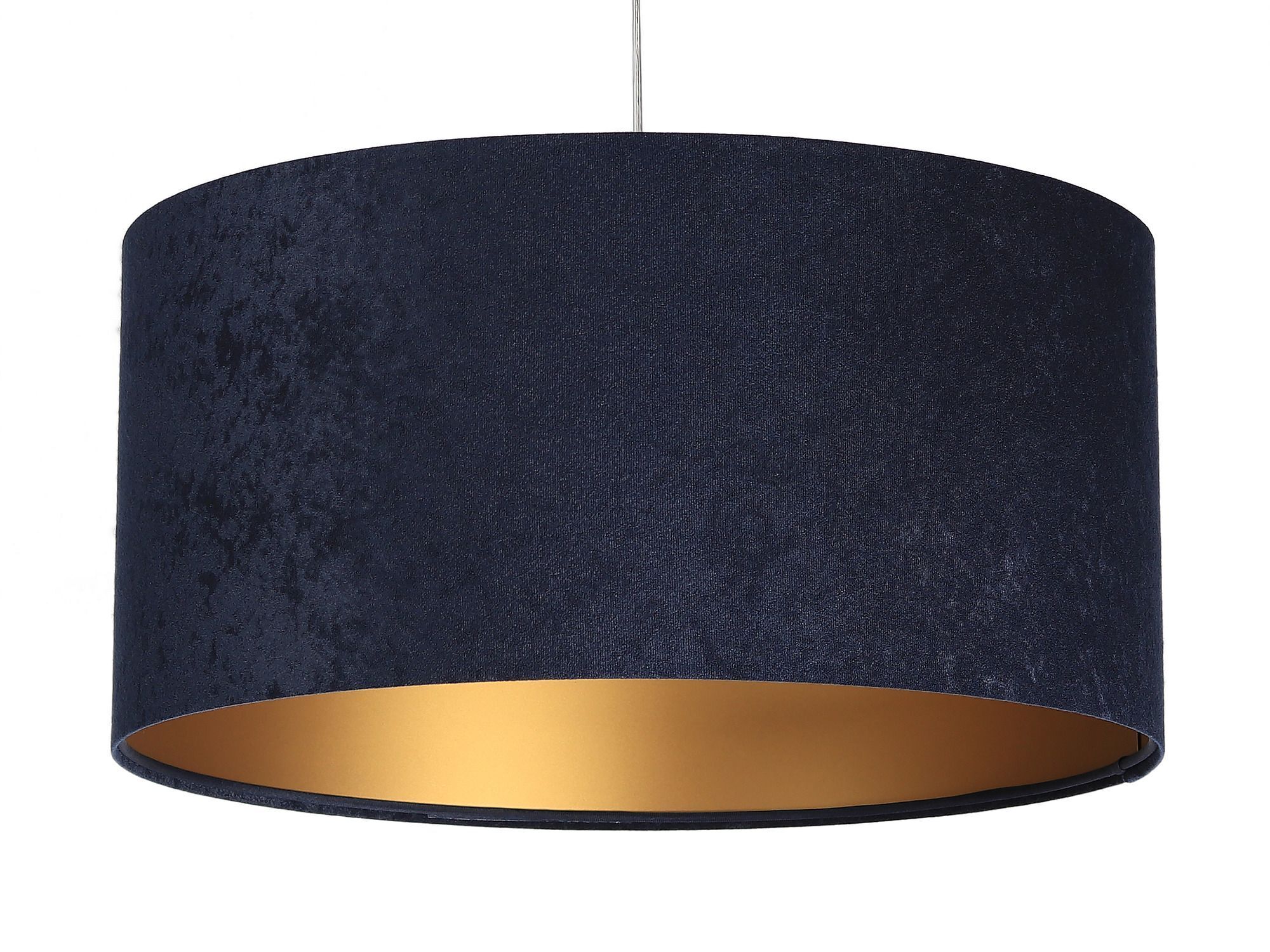 Pendelleuchte Blau Gold Stoff Esstisch Lampe