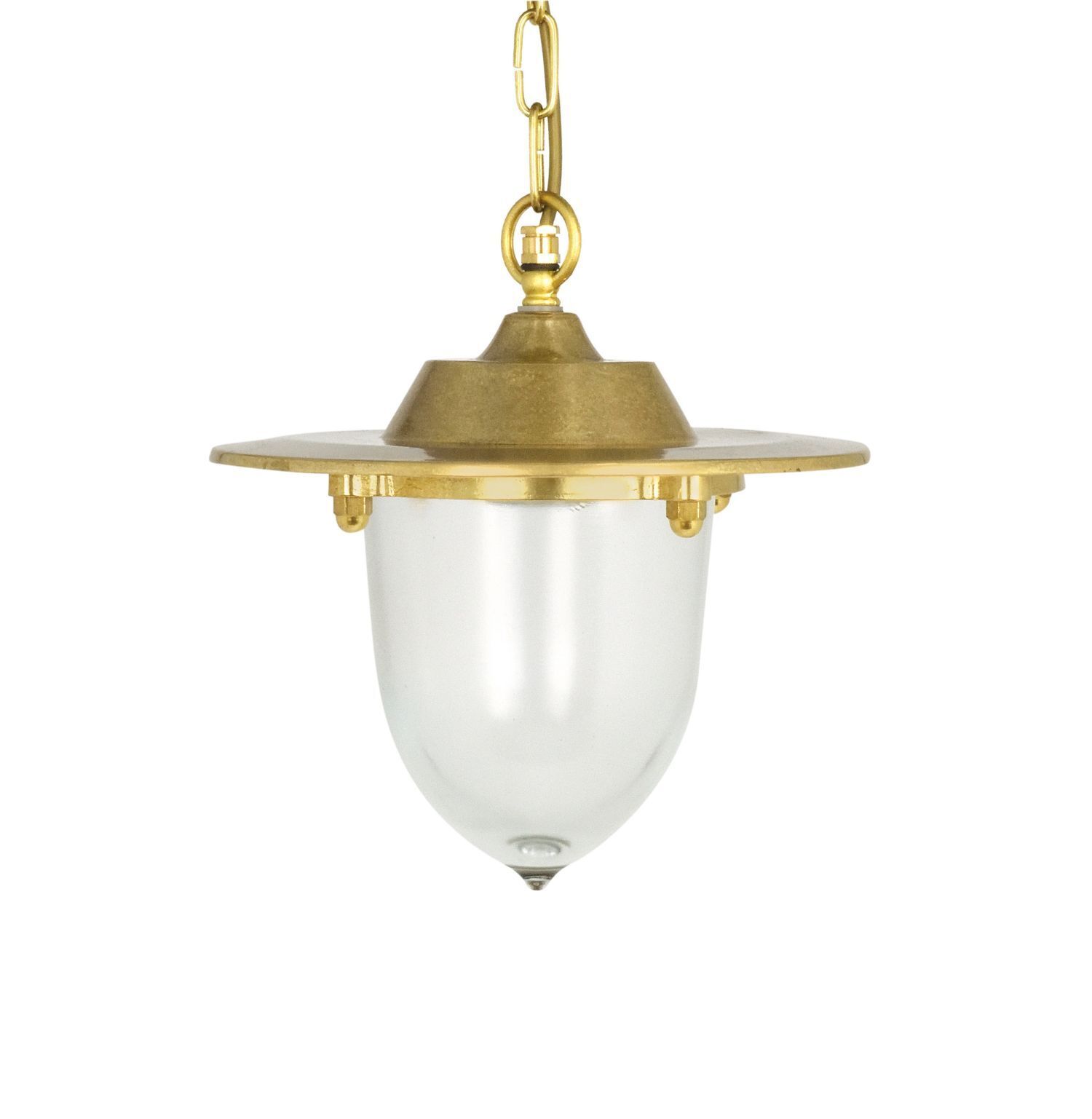 Outdoor Hängelampe Messing Glas D: 25 cm rund IP44 E27