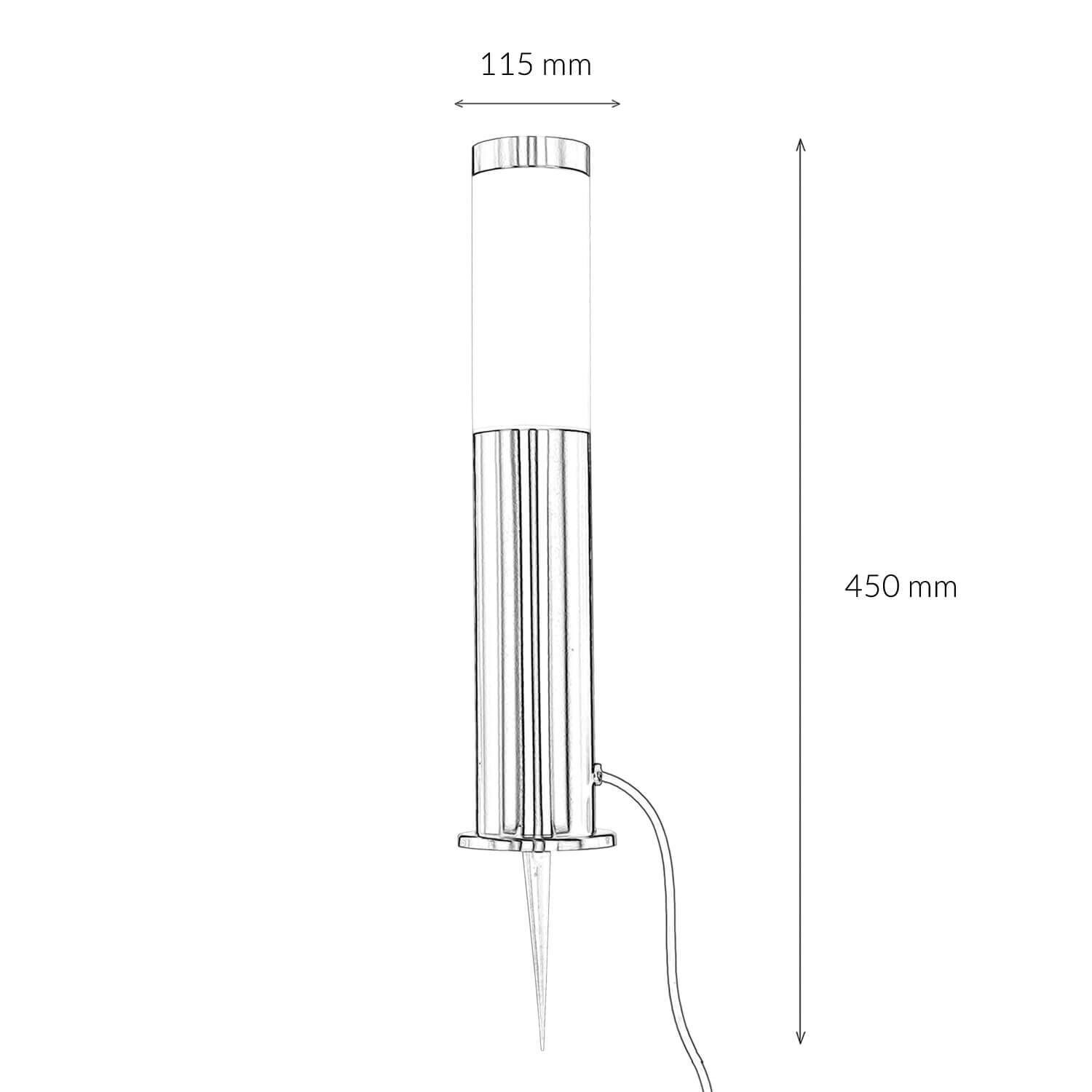 Edelstahl Außenleuchte mit Kabel + Stecker