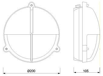 Außenwandlampe Chrom IP54 aus Messing rund Maritim