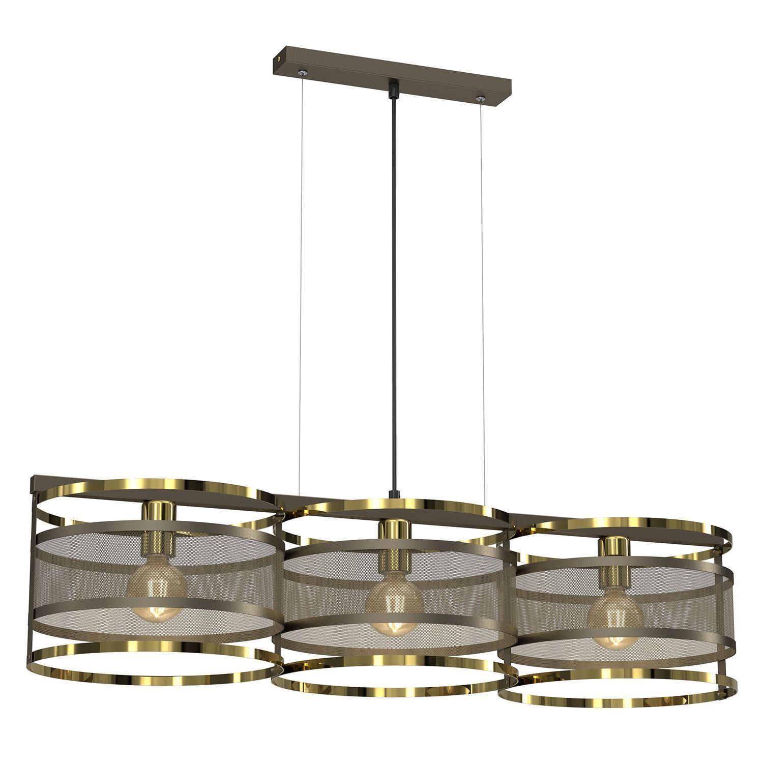 Stylische Hängelampe in Titanium Gold 92 cm lang Loft